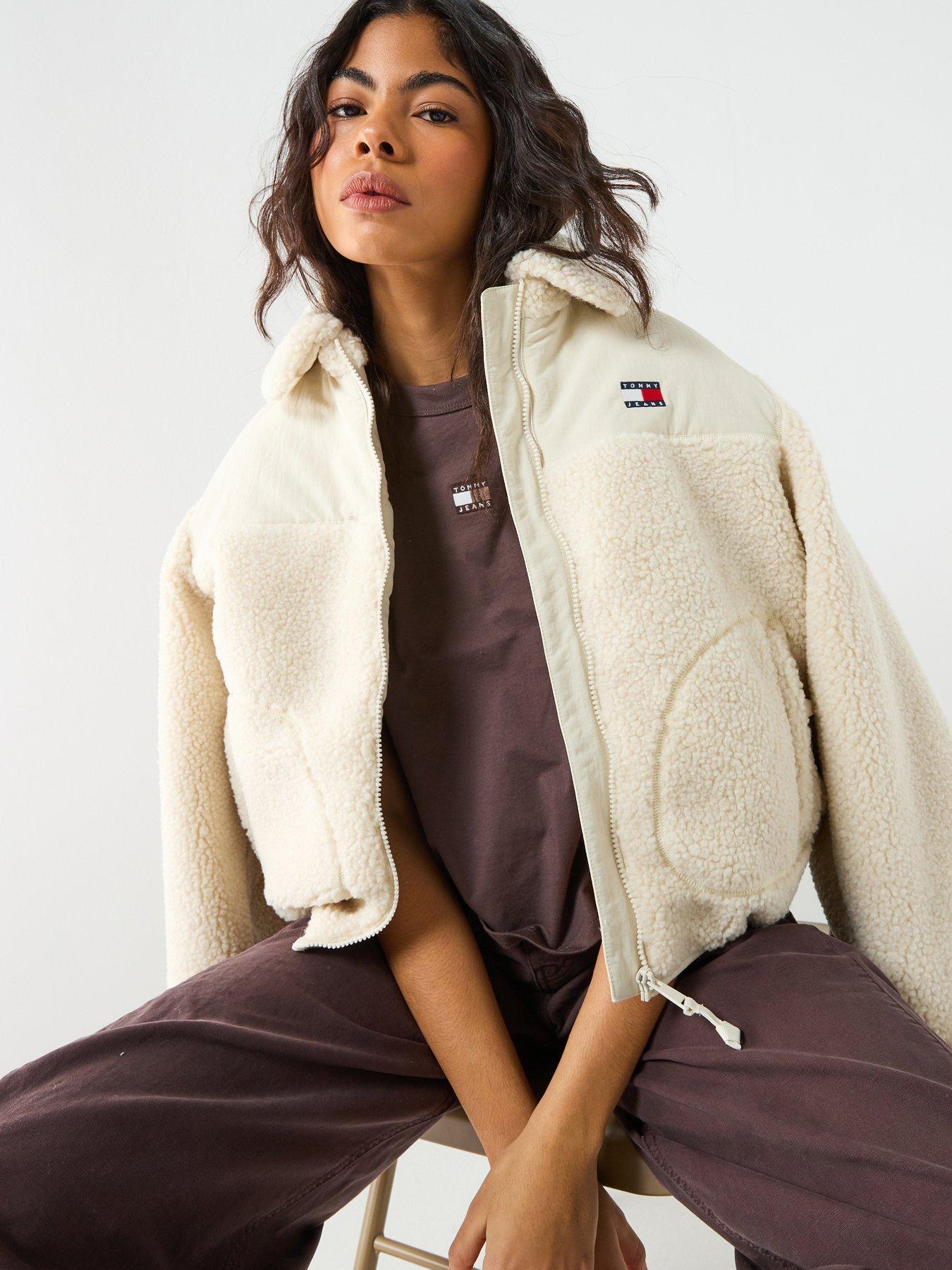 Image 1 of 6 of Tommy Jeans Teddy Jacket - Ancient White