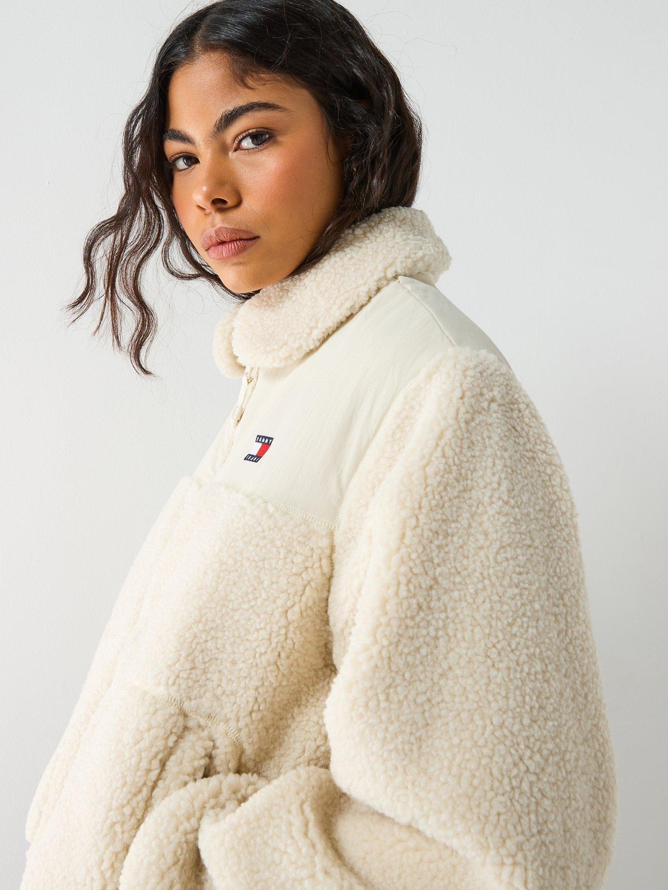 Image 4 of 6 of Tommy Jeans Teddy Jacket - Ancient White