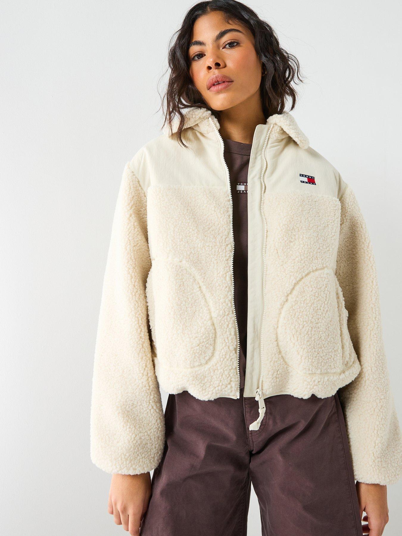 Image 5 of 6 of Tommy Jeans Teddy Jacket - Ancient White