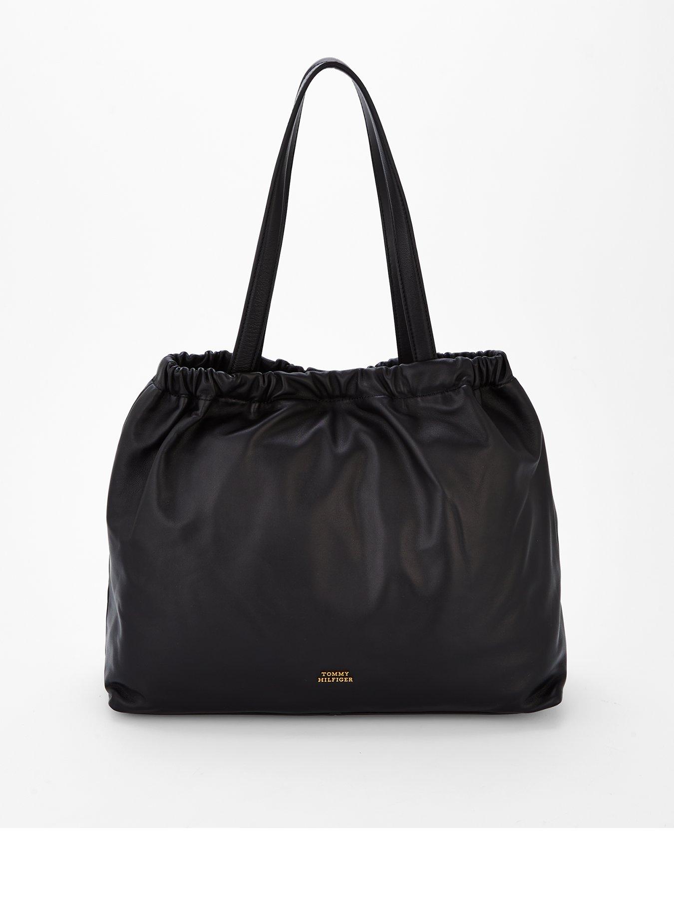 Tommy Hilfiger Soft Leather Tote - Black
