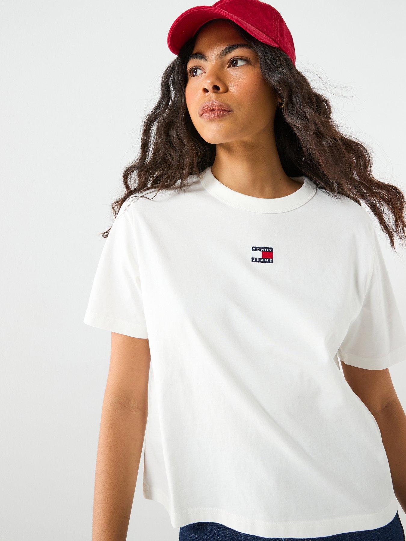 Tommy Jeans Logo T-Shirt, White, Size Xl, Women