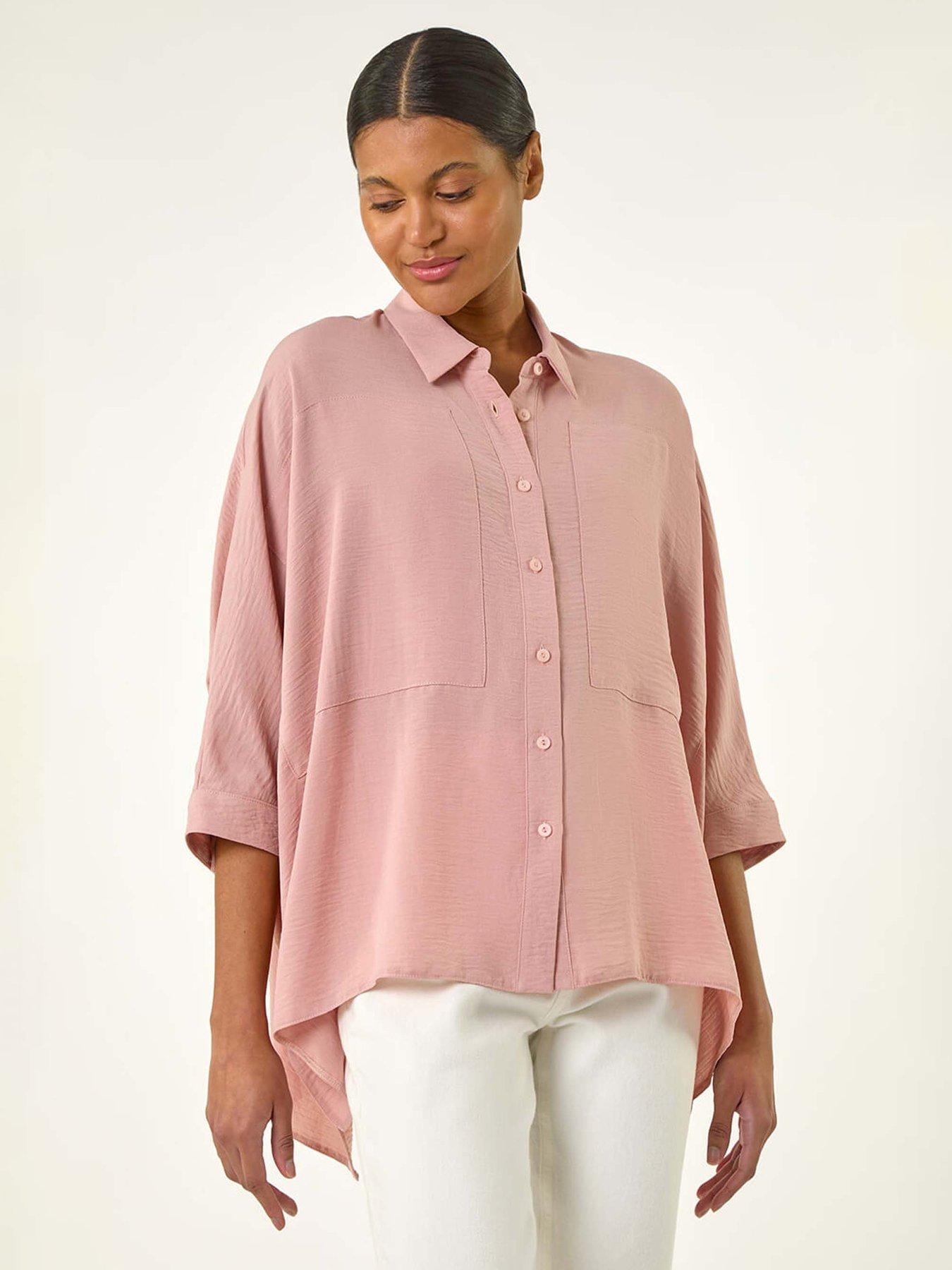 undefined Boxy Relaxed Blouse - Light Pink