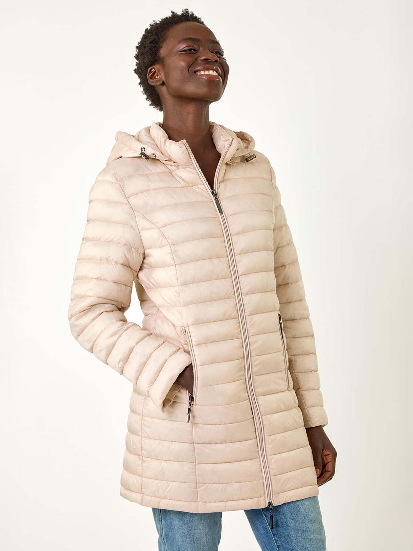 undefined Padded Hooded Coat - Stone