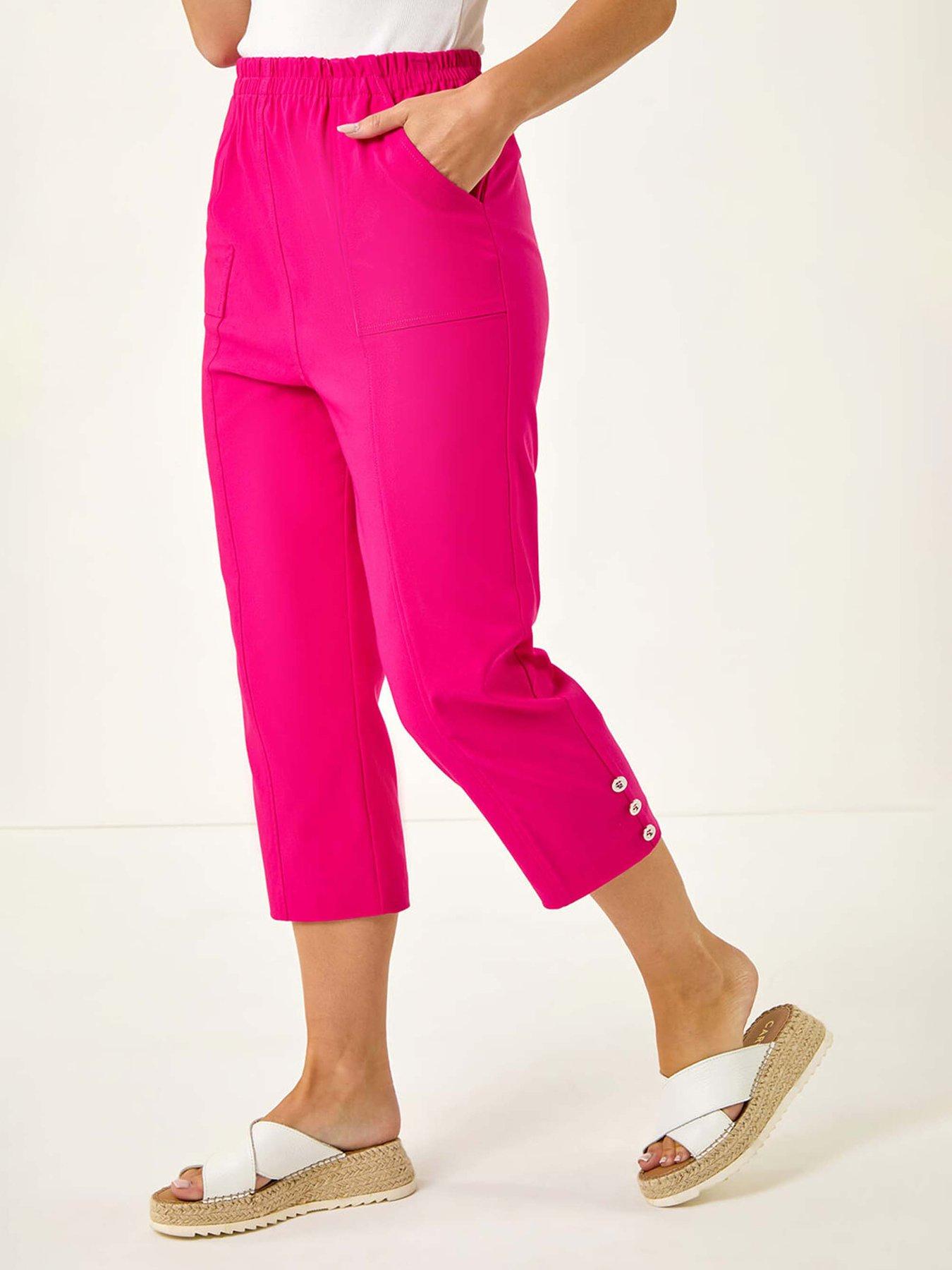undefined Petite Bengaline Cropped Stretch Trouser - Pink