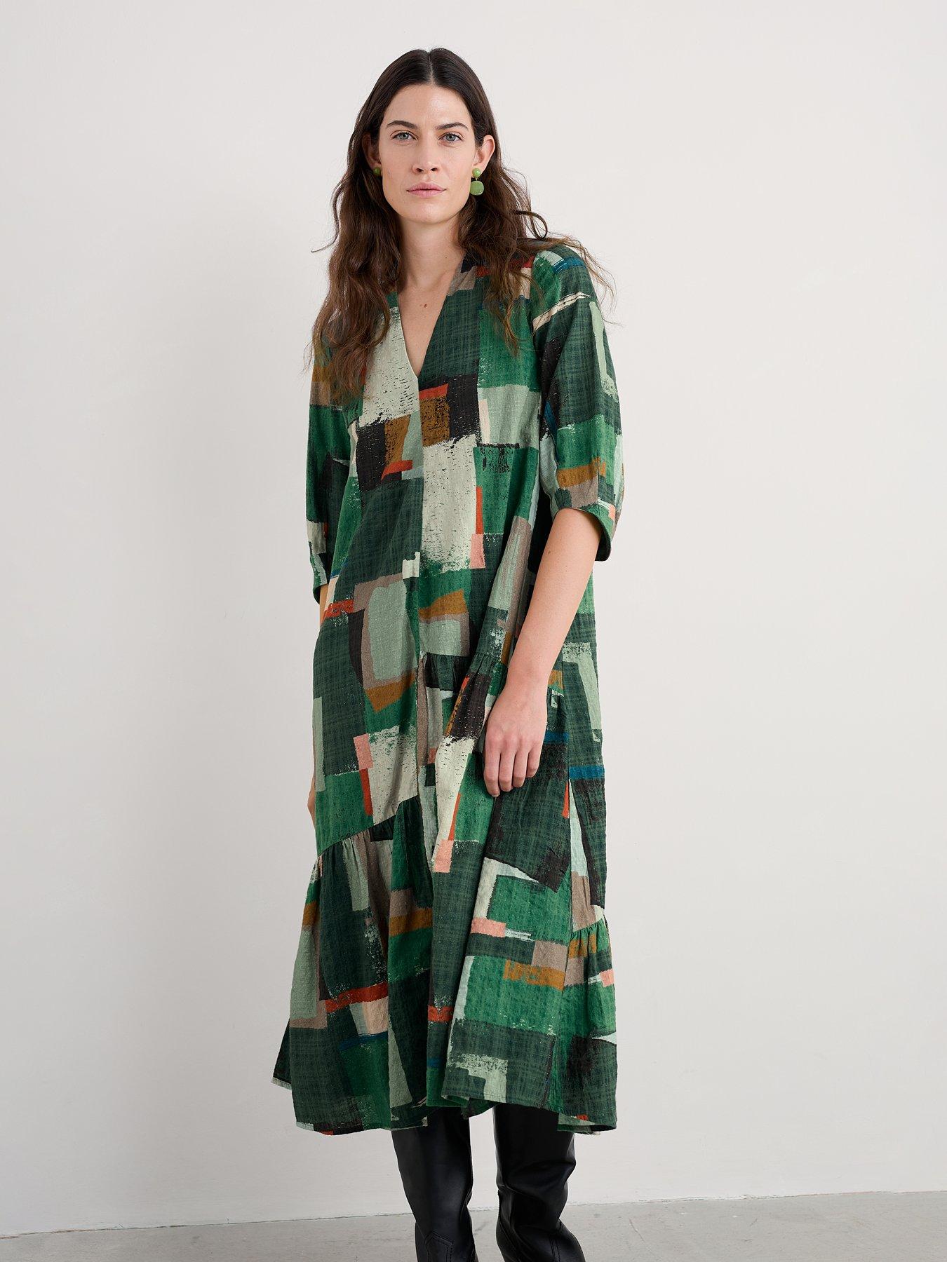 Seagrass Green Corduroy Anna Twirl Dress main image 1