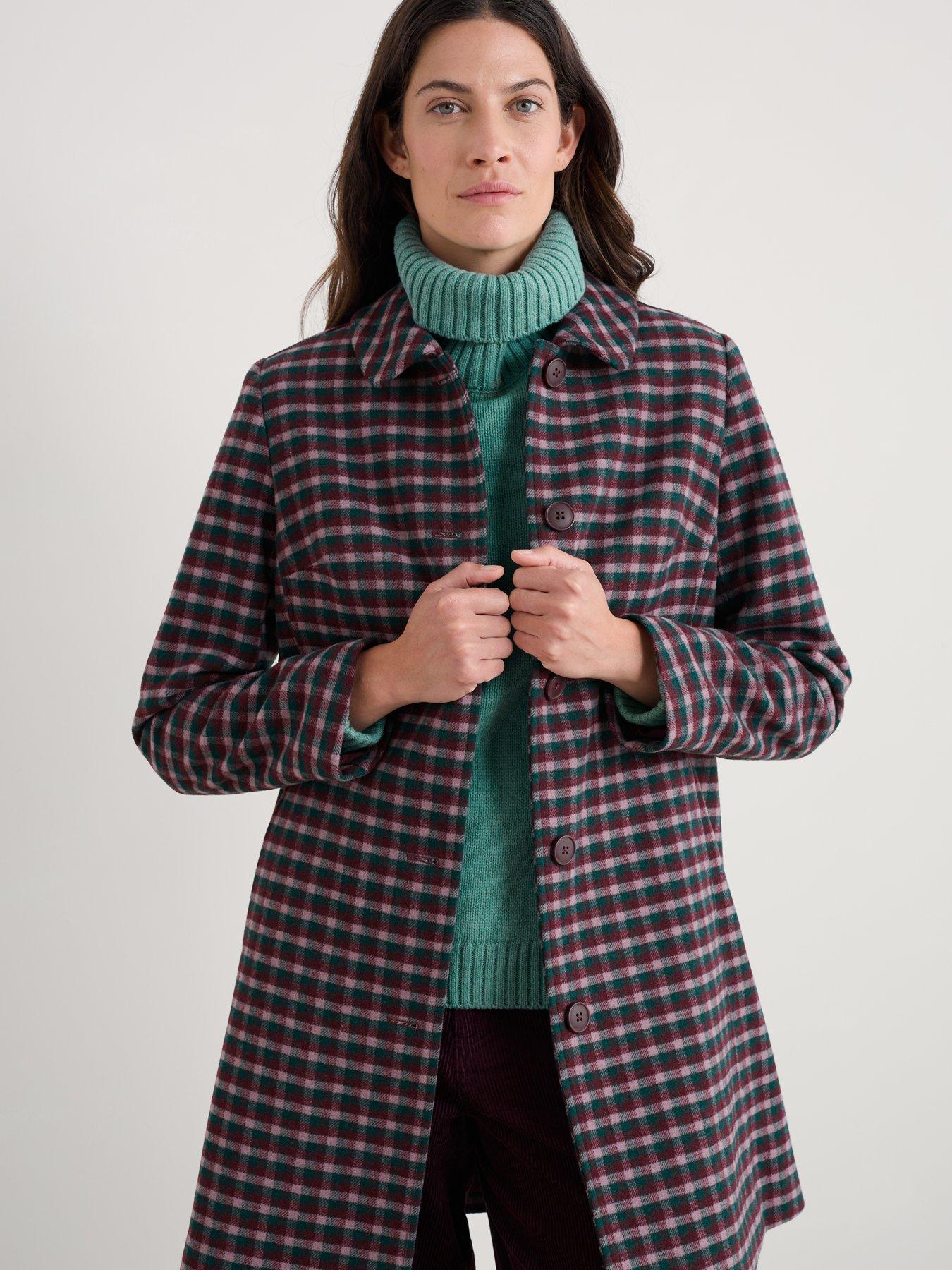 Seasalt Cornwall Wood Cabin Coat Cursyway Dark Forage - Pink