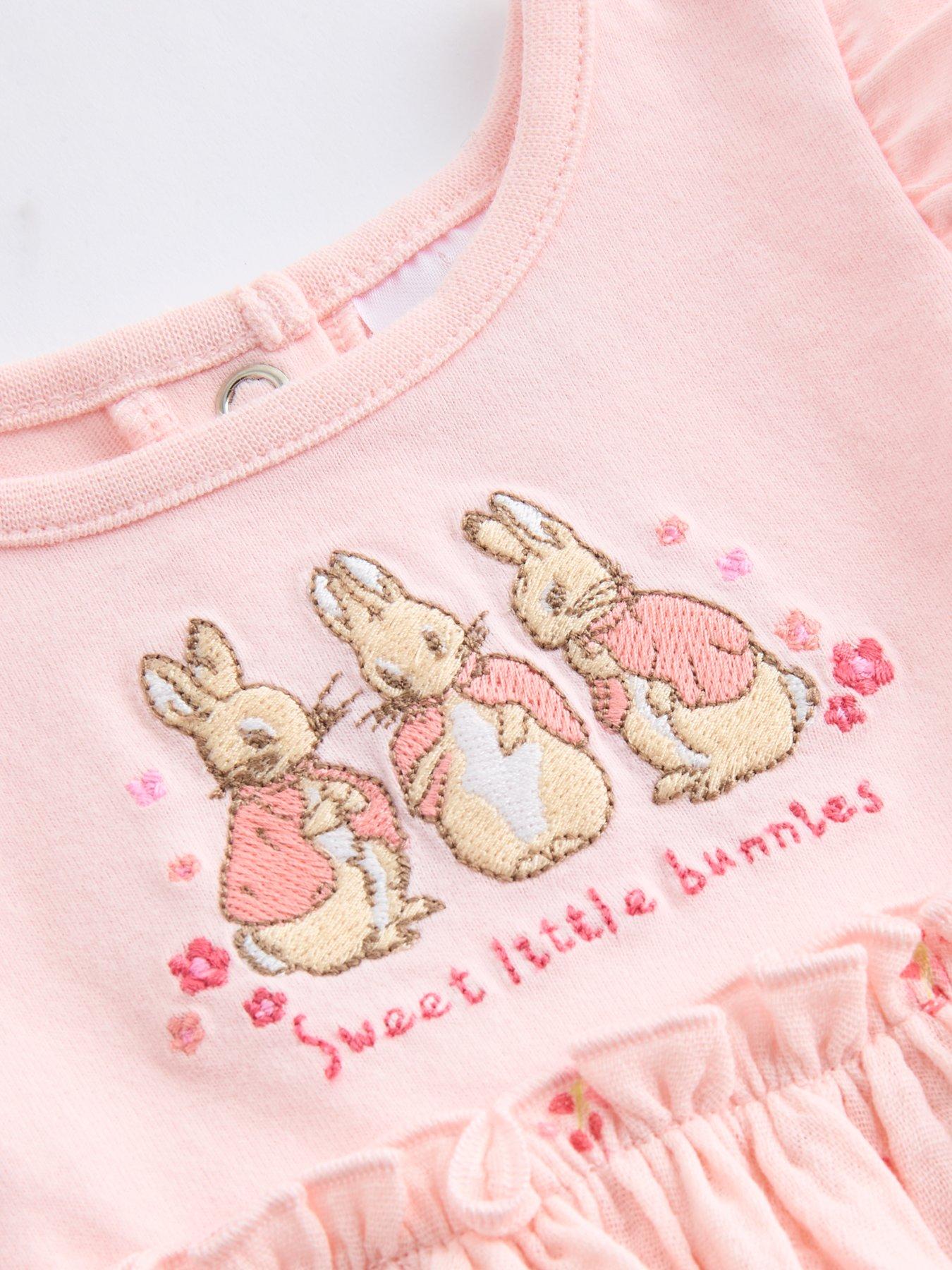 Image 3 of 4 of The Very Collection Peter Rabbit Frill Sleeve Woven Dress - Pink