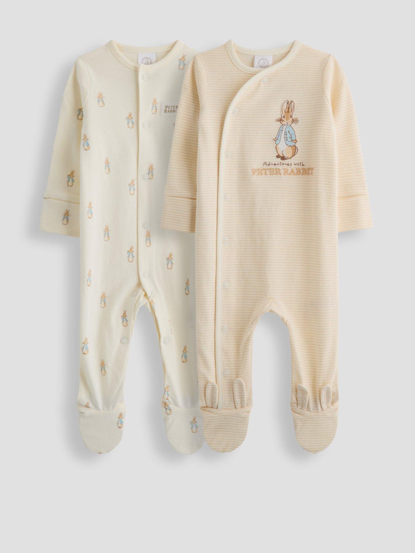 The Very Collection 2-Pack Peter Rabbit Sleepsuits - Cream
