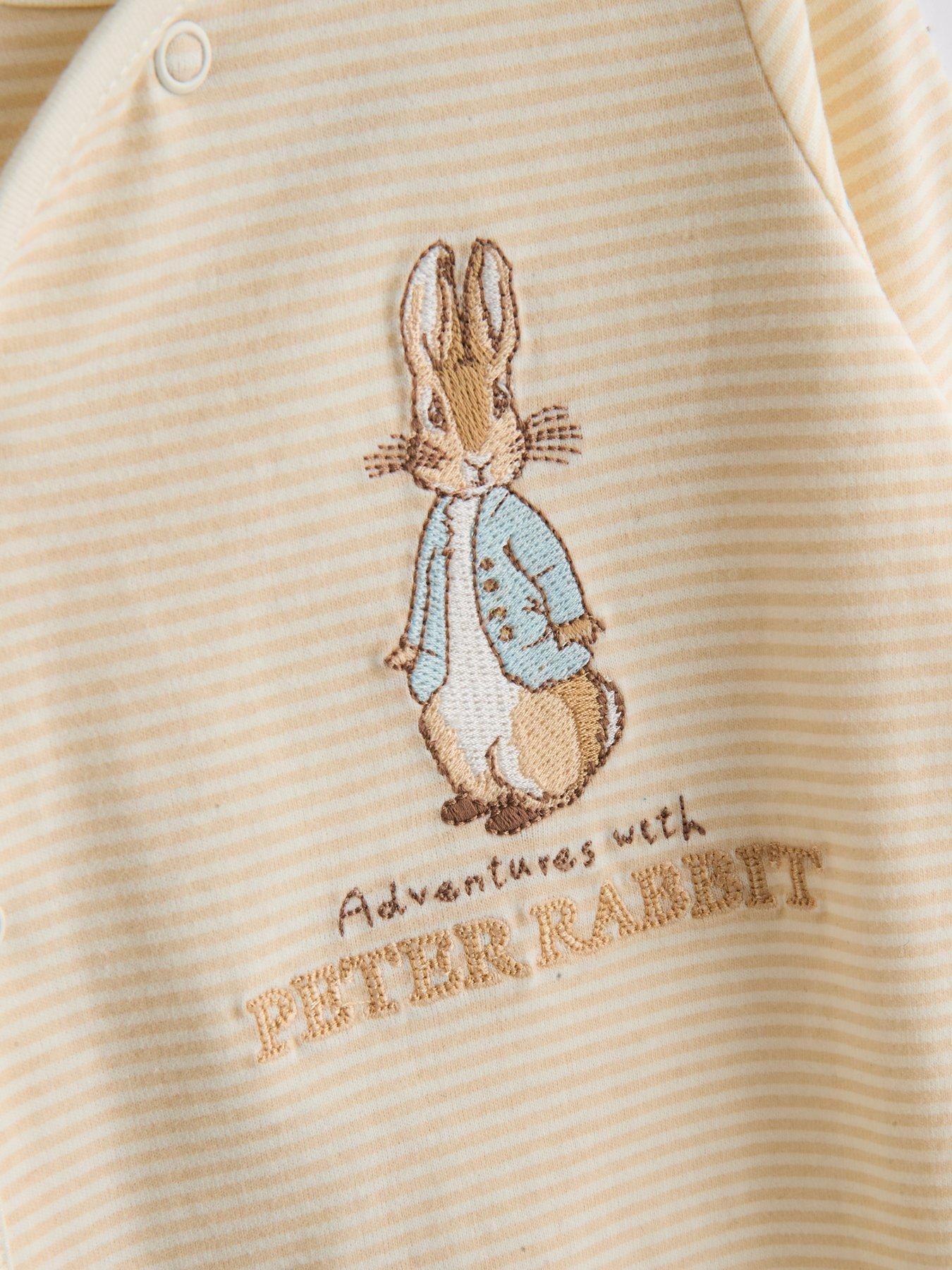 Image 4 of 5 of The Very Collection 2-Pack Peter Rabbit Sleepsuits - Cream