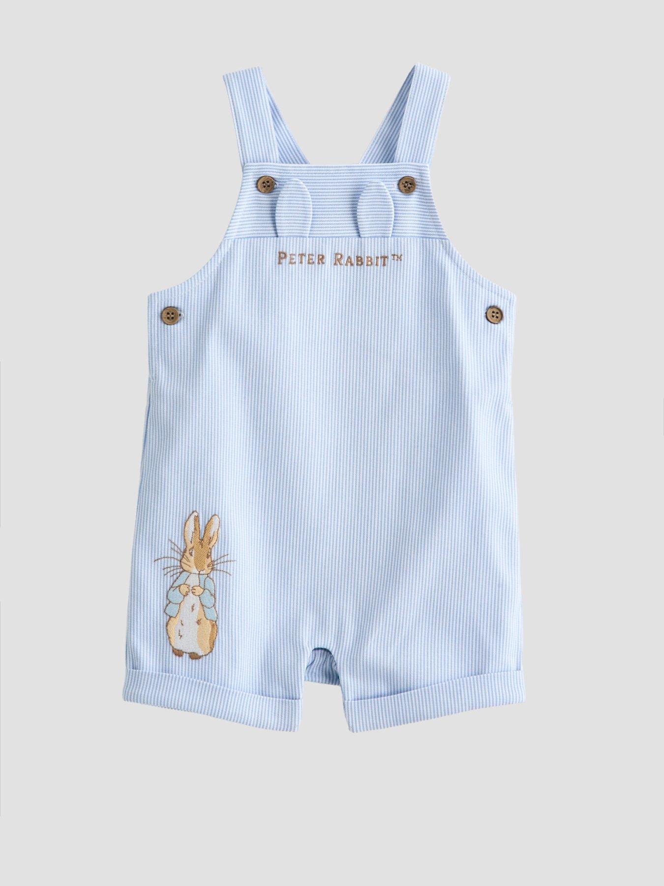 Image 3 of 5 of The Very Collection Peter Rabbit Bodysuit And Woven Dungaree Set - Blue