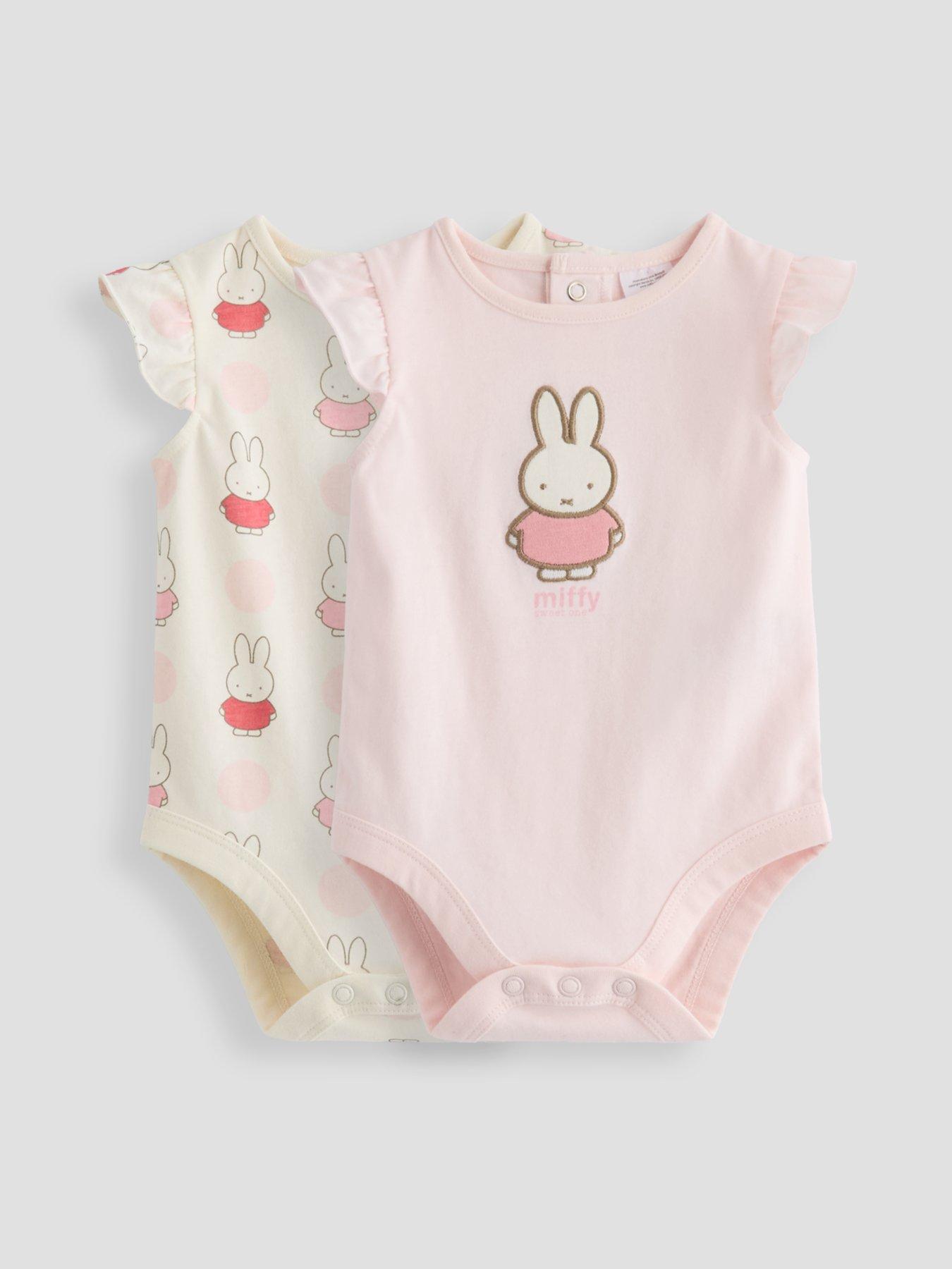 Image 1 of 5 of The Very Collection 2Pk Miffy Frill Sleeve Bodysuits - Pink