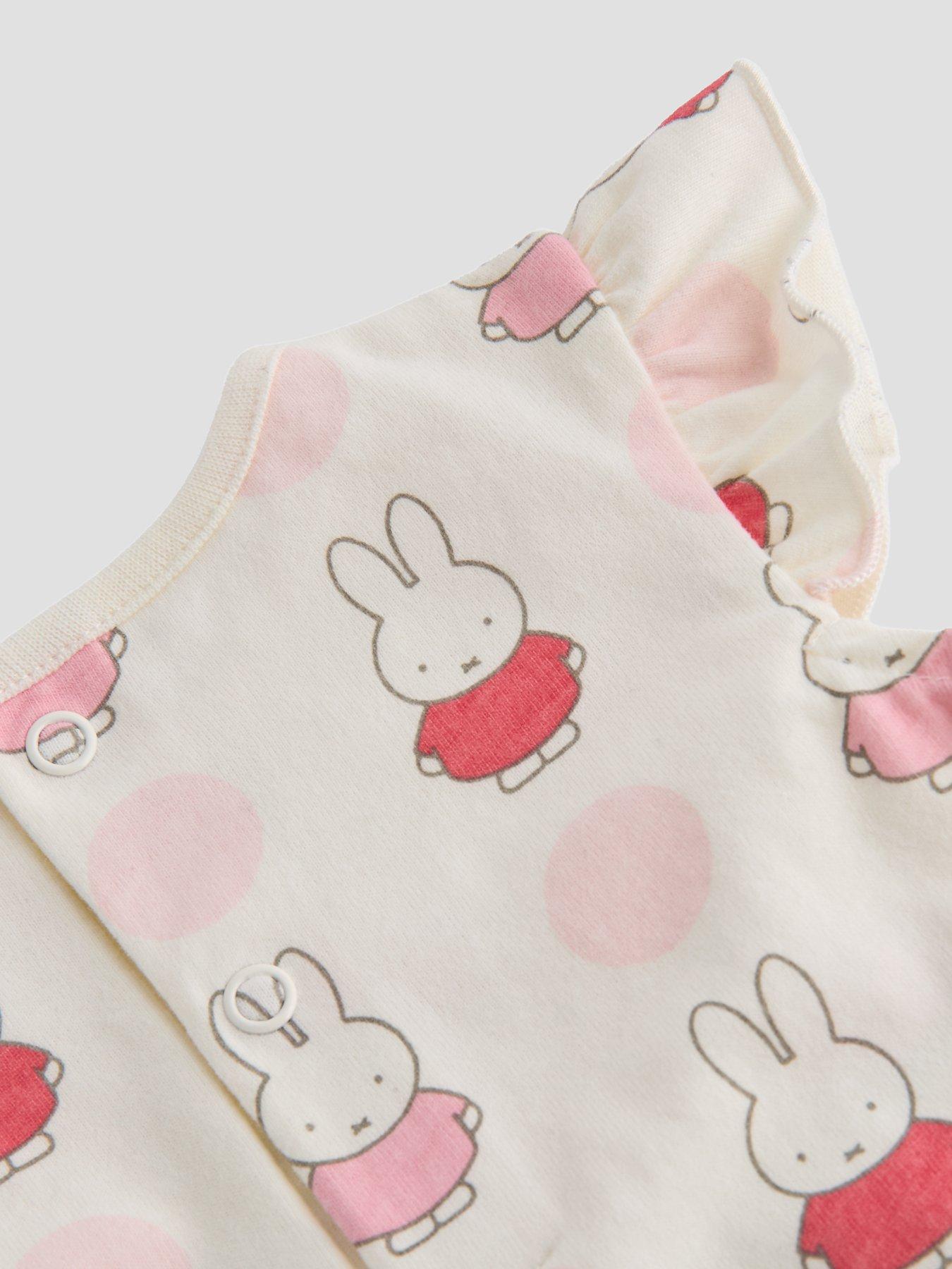 Image 5 of 5 of The Very Collection 2Pk Miffy Frill Sleeve Bodysuits - Pink