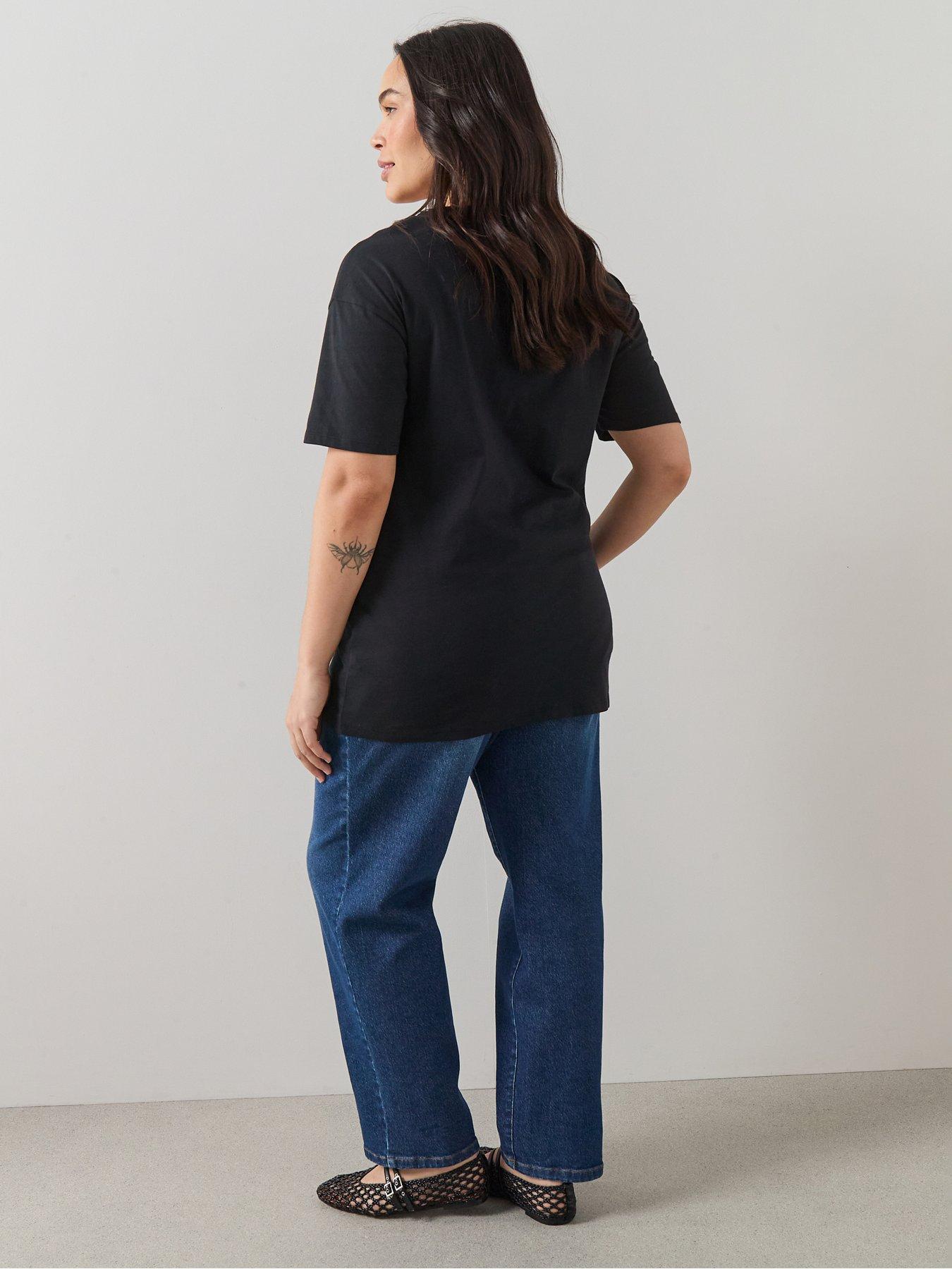 Image 5 of 6 of The Very Collection Curve V Neck Longline T-shirt