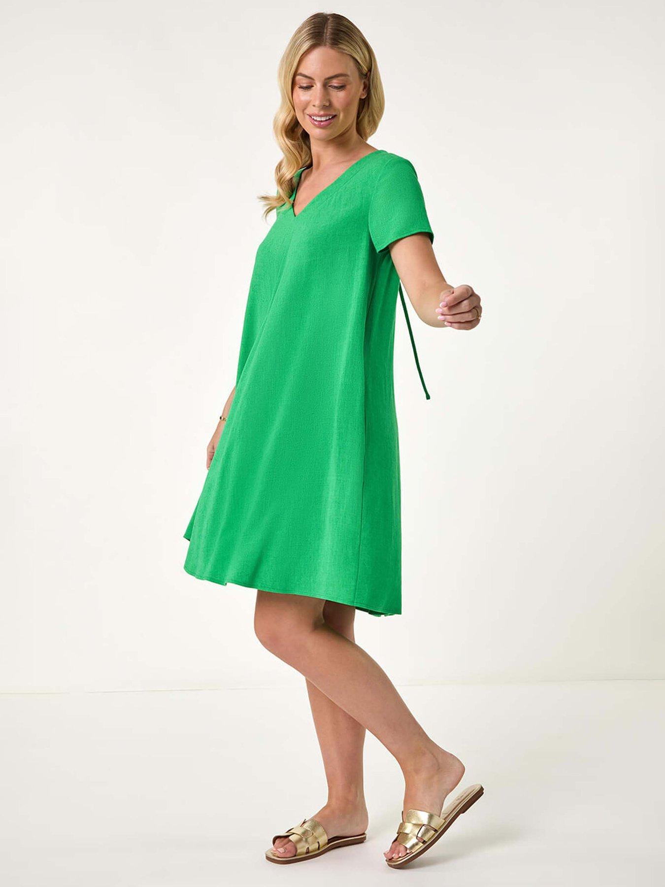 undefined Petite Pocket Swing Dress - Green