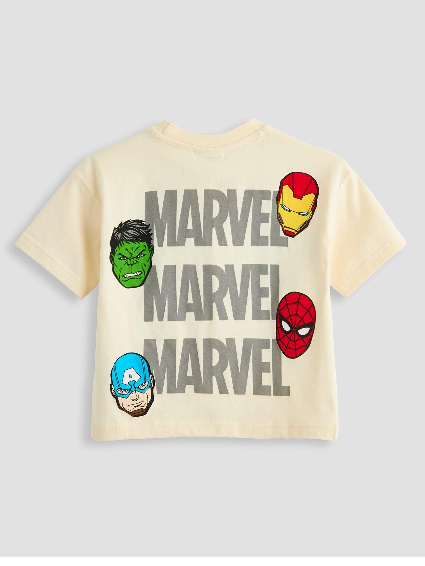 Image 2 of 4 of The Very Collection Marvel Back Print T-Shirt - Cream