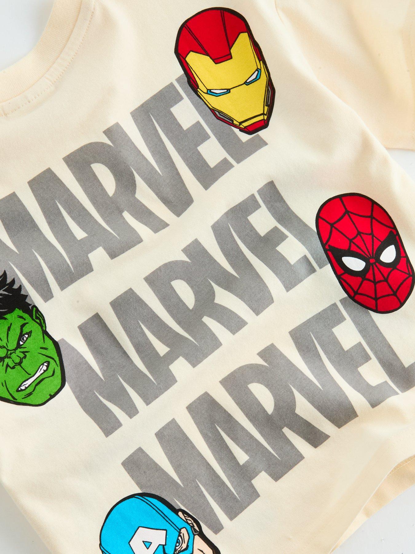 Image 4 of 4 of The Very Collection Marvel Back Print T-Shirt - Cream