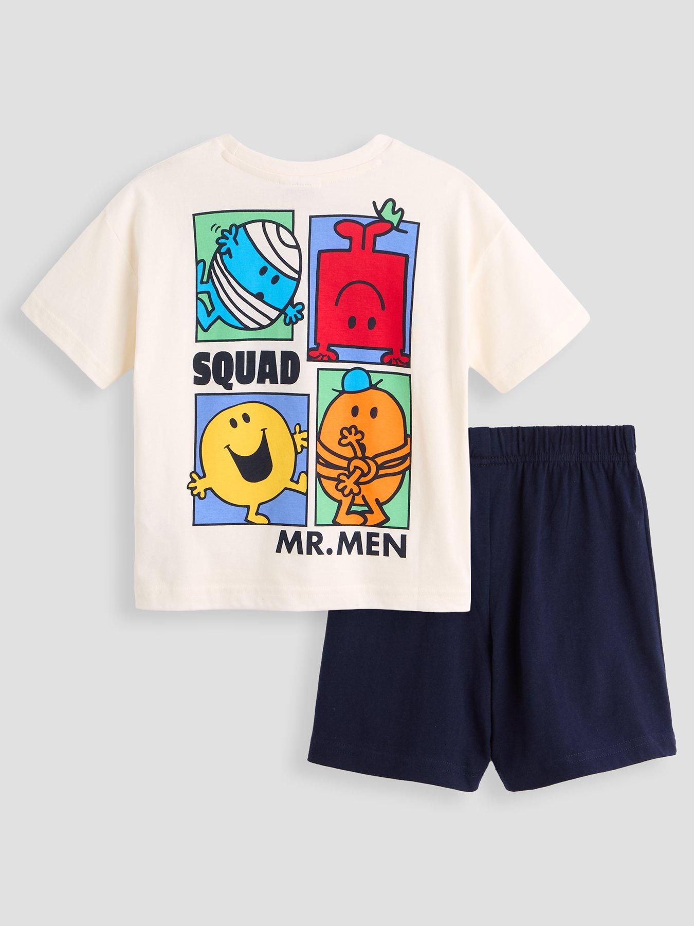 Image 2 of 5 of The Very Collection Mr Men Back Print Shortie Pyjamas - Navy