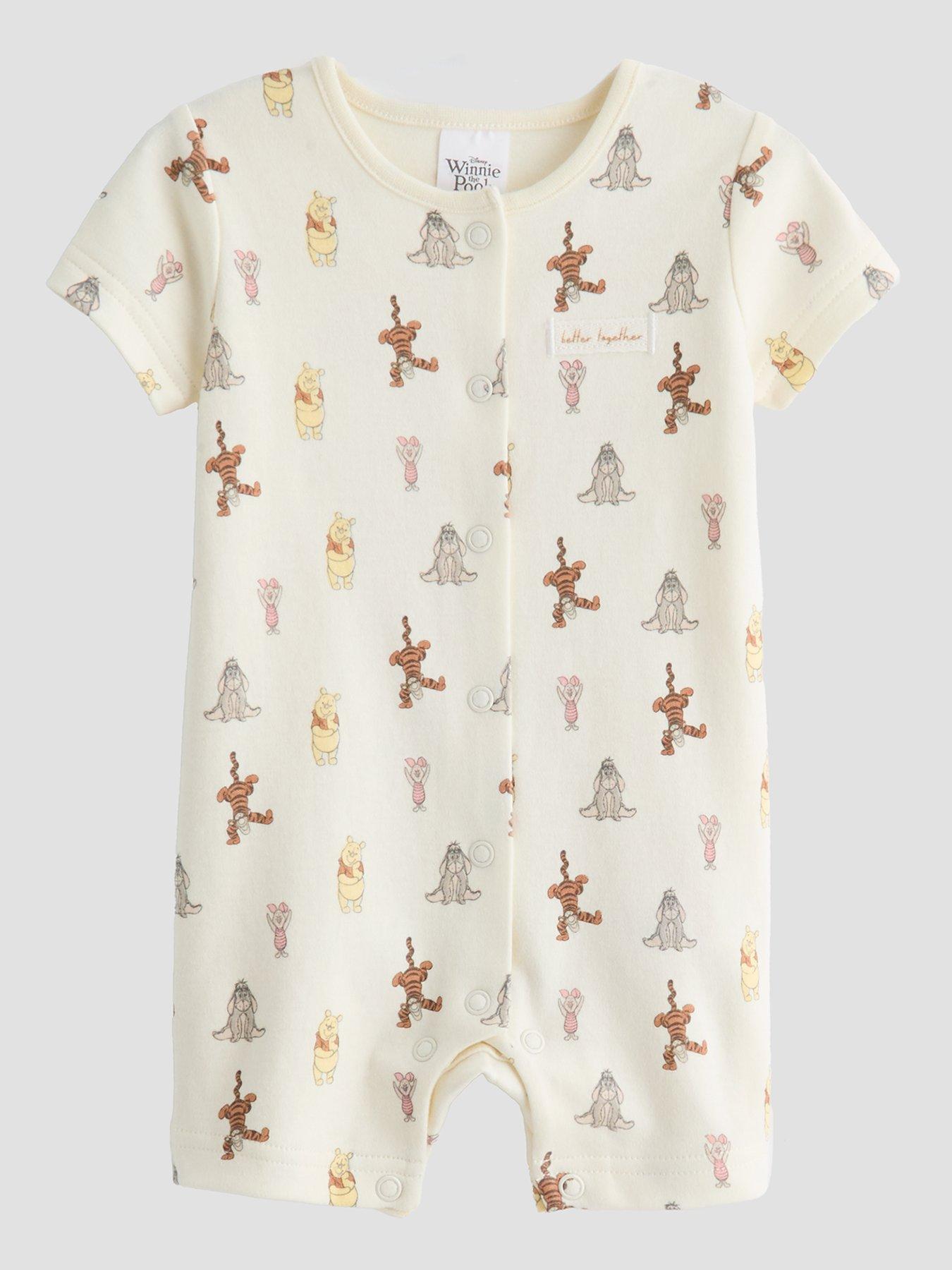 Image 2 of 6 of The Very Collection 2pk Winnie The Pooh Romper Short Sleepsuit - Cream