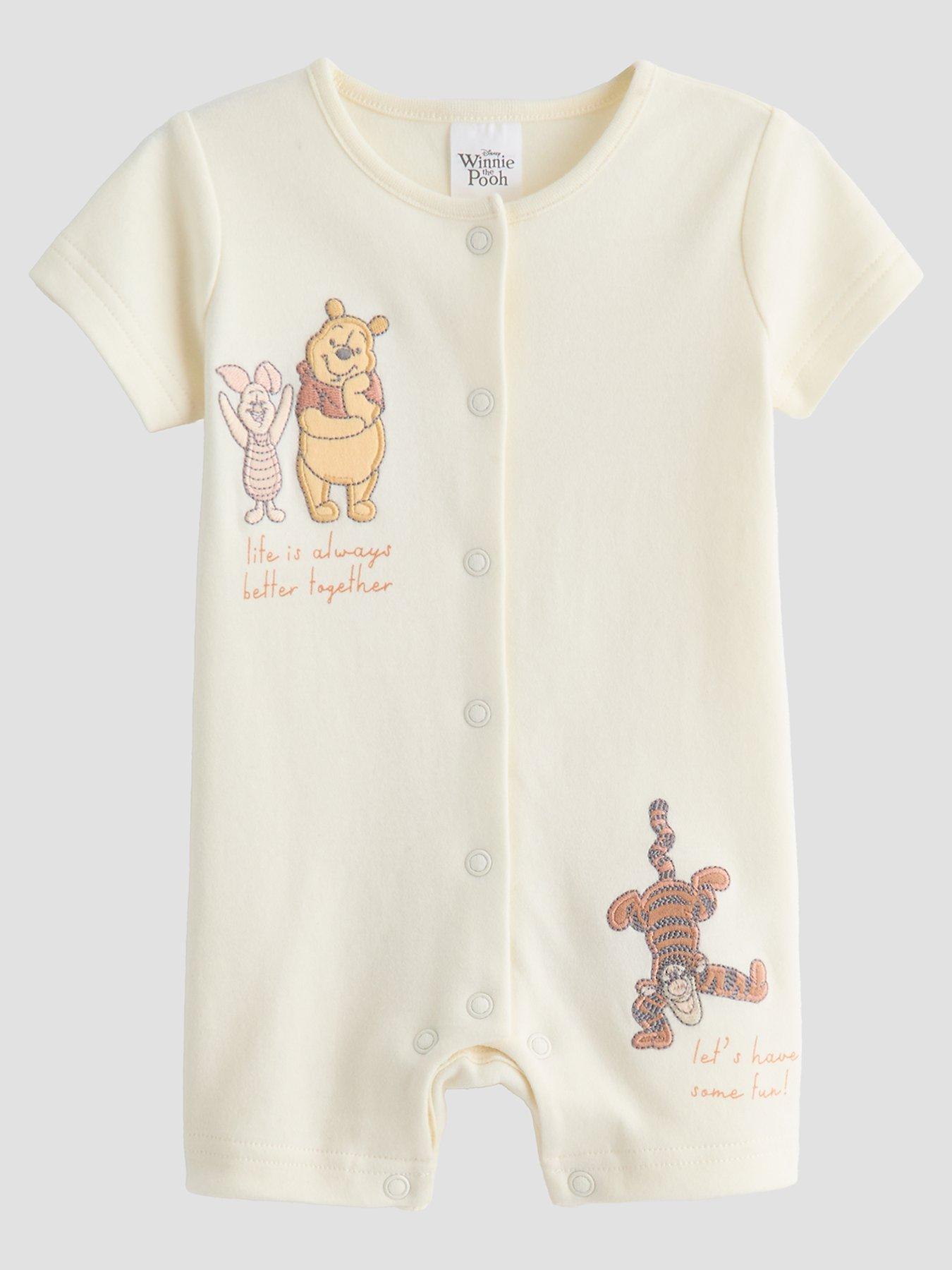 Image 3 of 6 of The Very Collection 2pk Winnie The Pooh Romper Short Sleepsuit - Cream