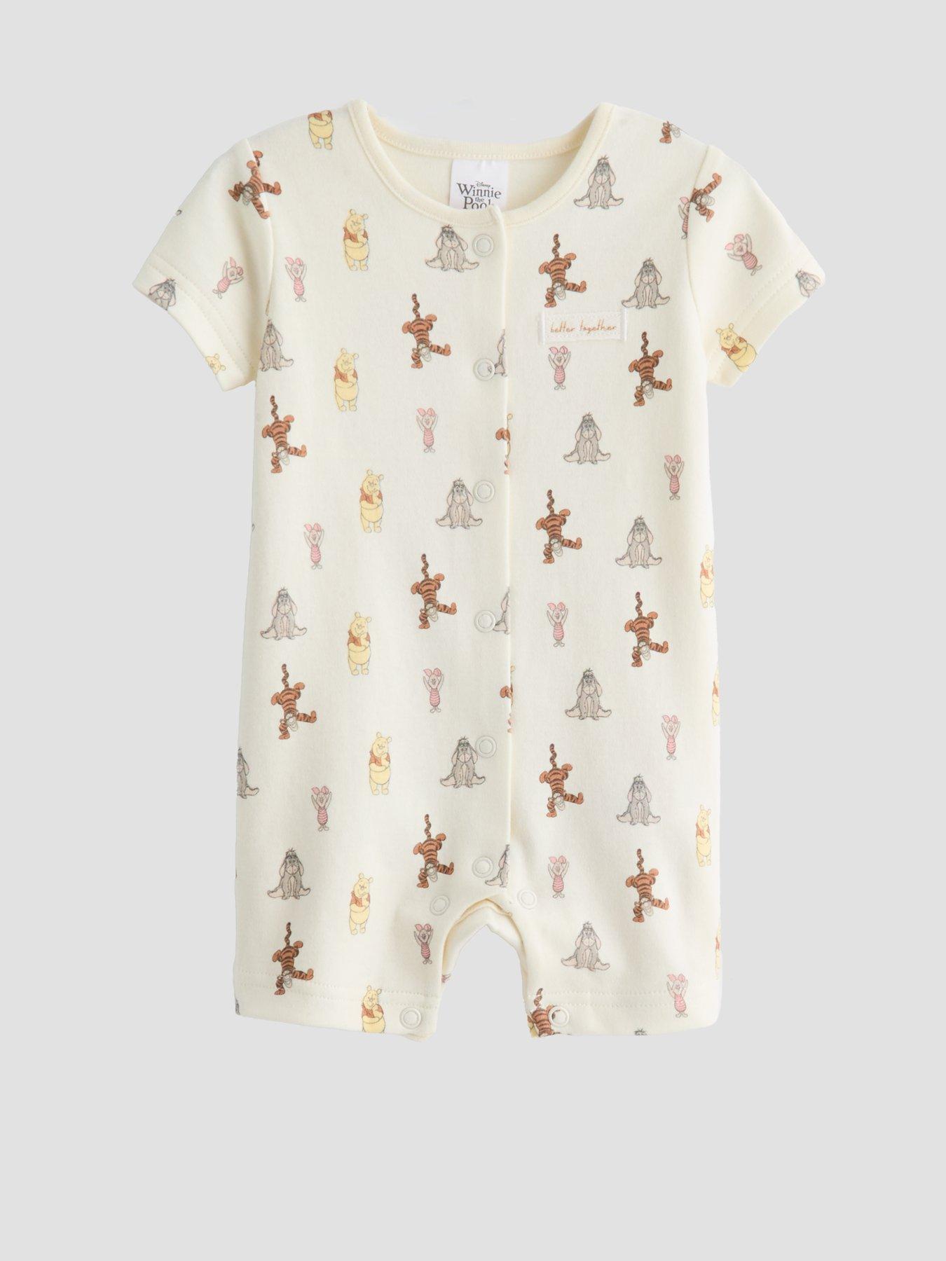 Image 6 of 6 of The Very Collection 2pk Winnie The Pooh Romper Short Sleepsuit - Cream