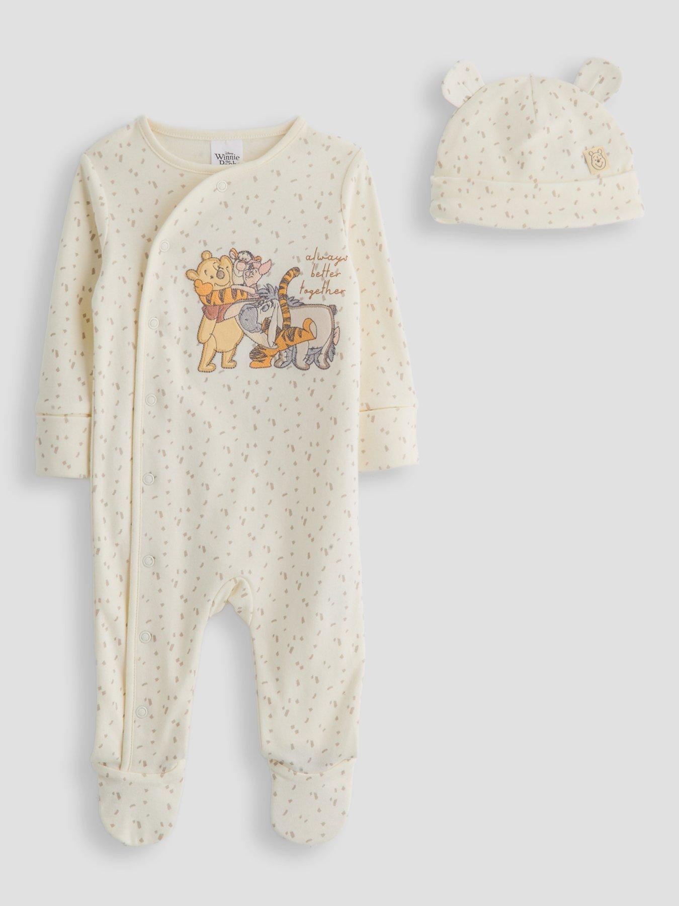 The Very Collection Winne Pooh Sleepsuit And Hat - Cream