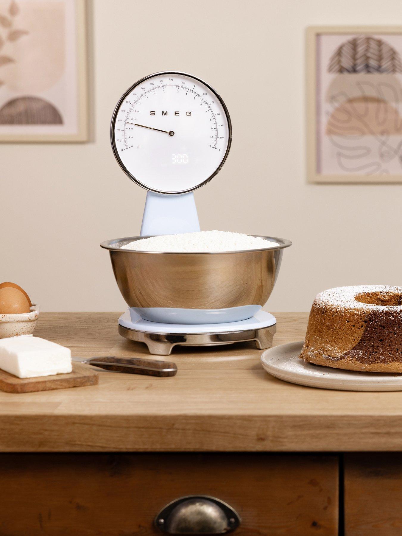 Smeg 50's Style Analogue  &  Digital Scales with Removeable Bowl, Pastel Blue