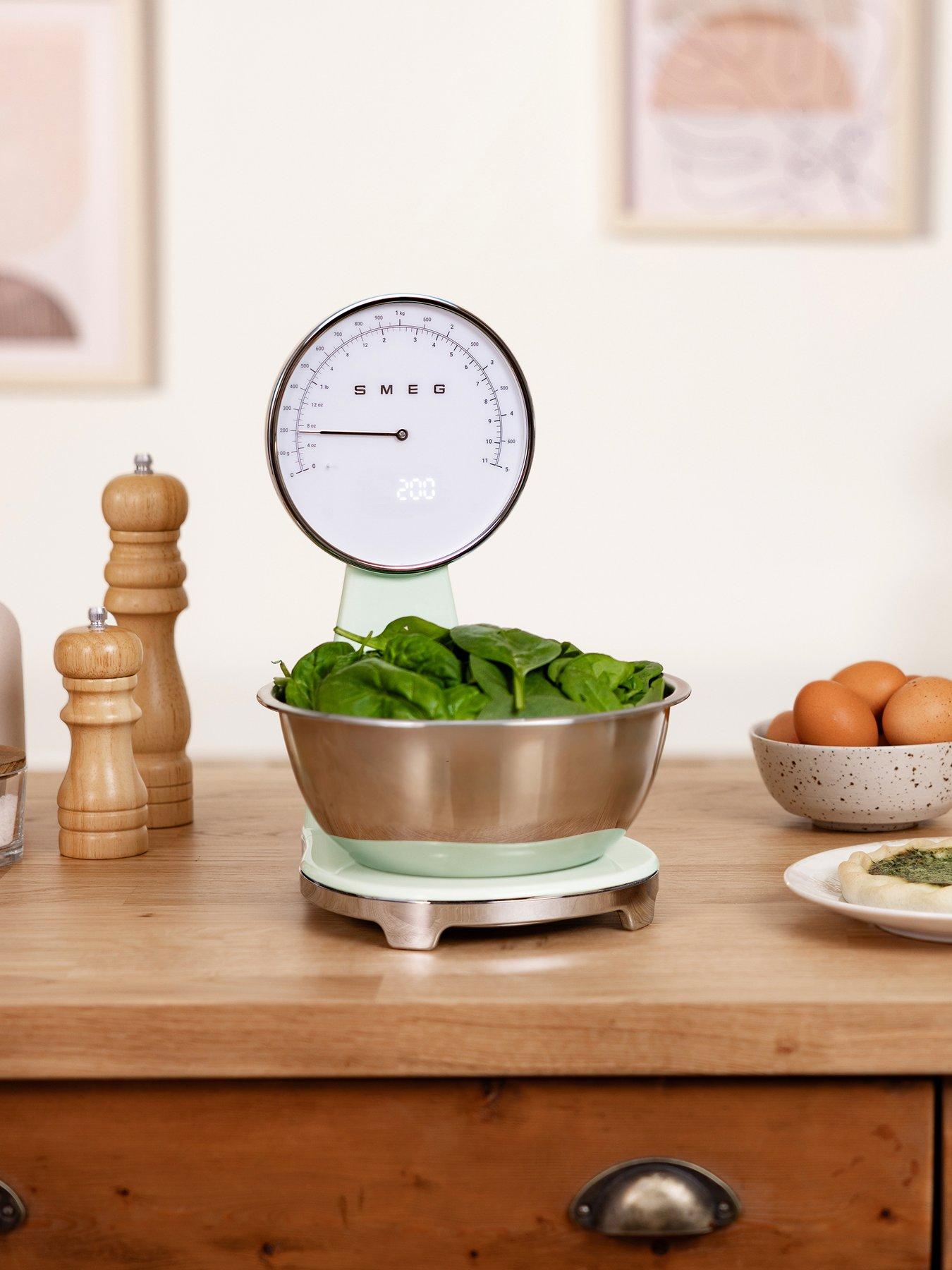 Smeg 50's Style Analogue  &  Digital Scales with Removeable Bowl, Pastel Green