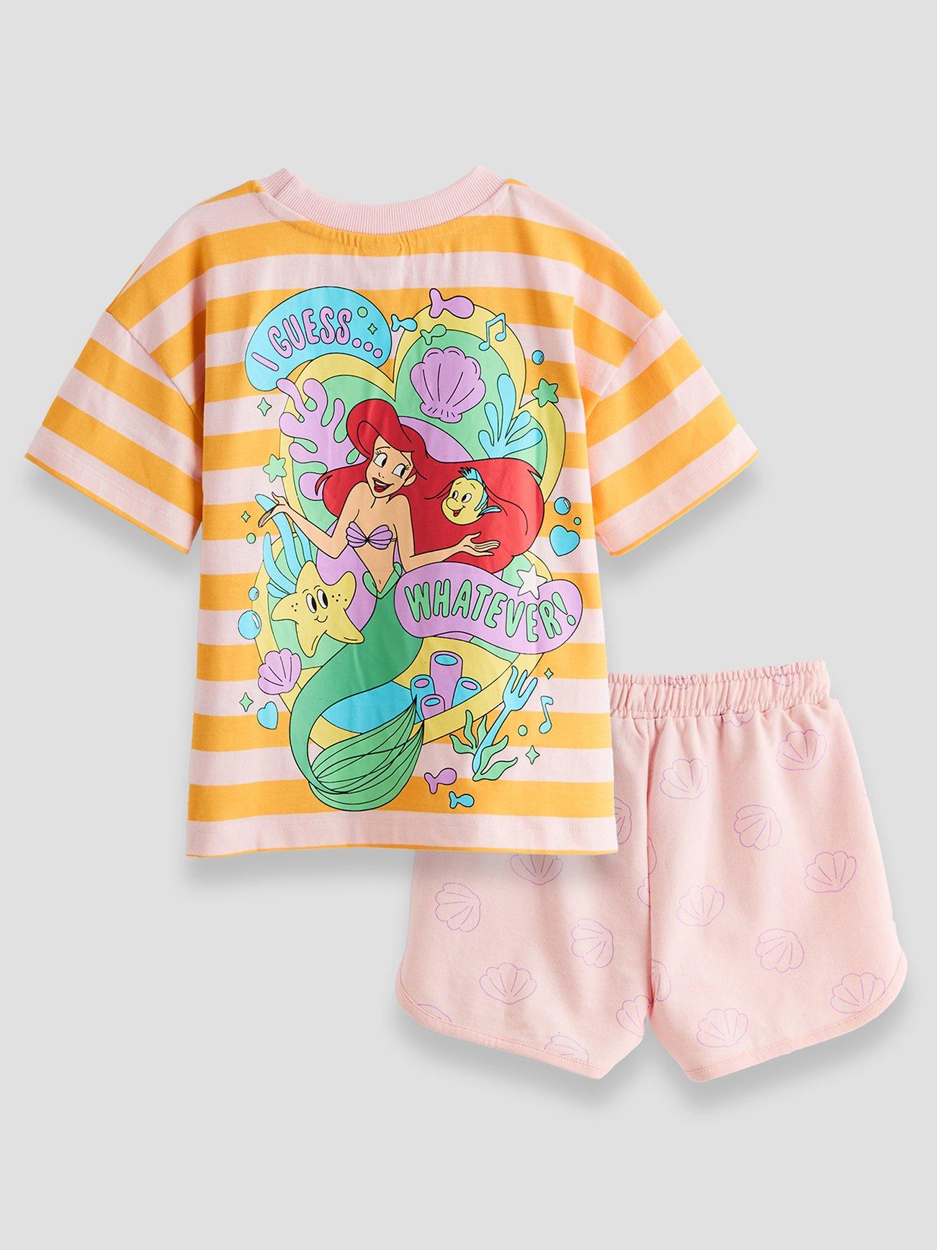 The Very Collection Little Mermaid Ariel Stripe Tee And Running Short Set