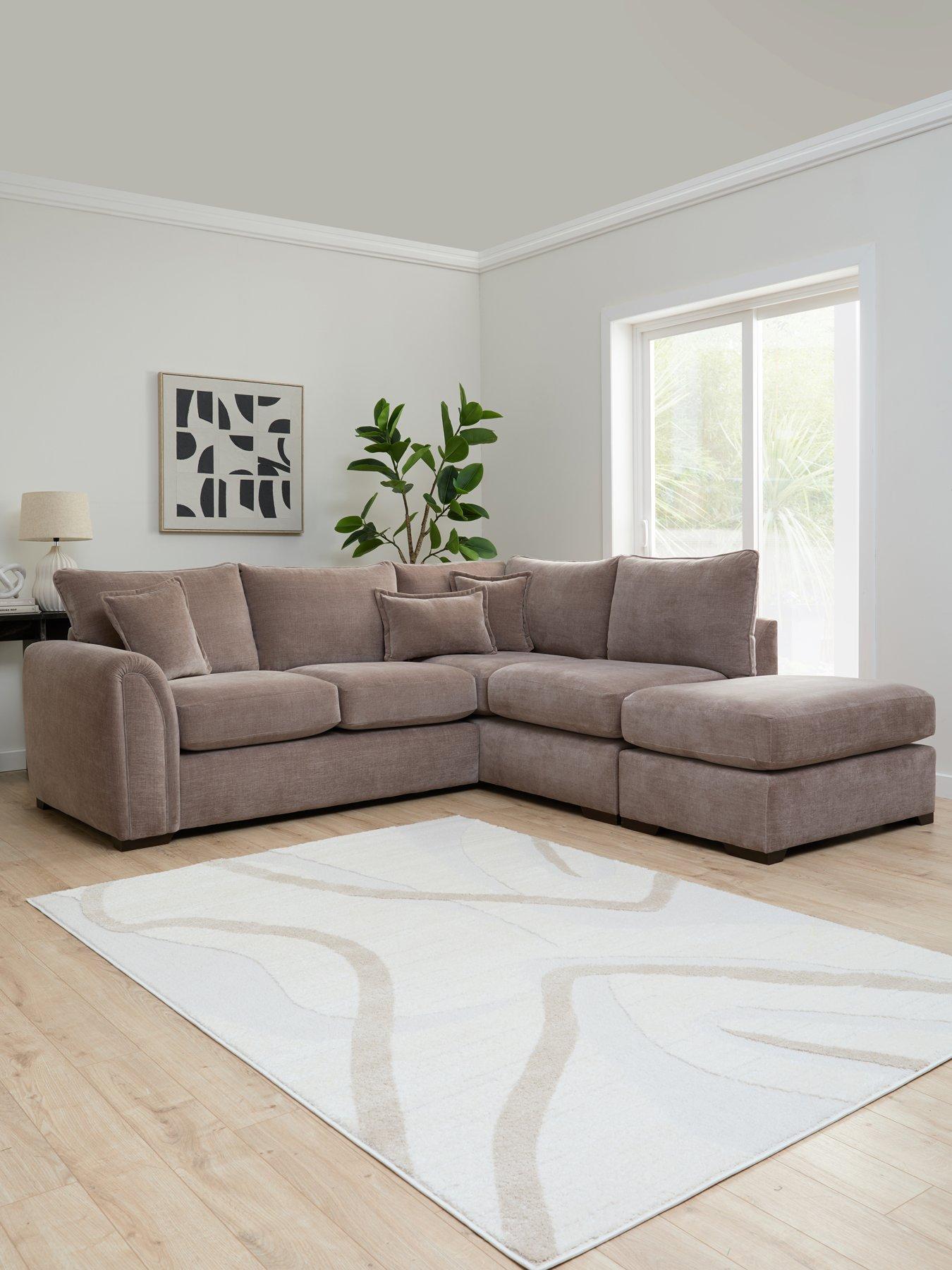 Very Home Carmen Right Hand Chaise With Footstool