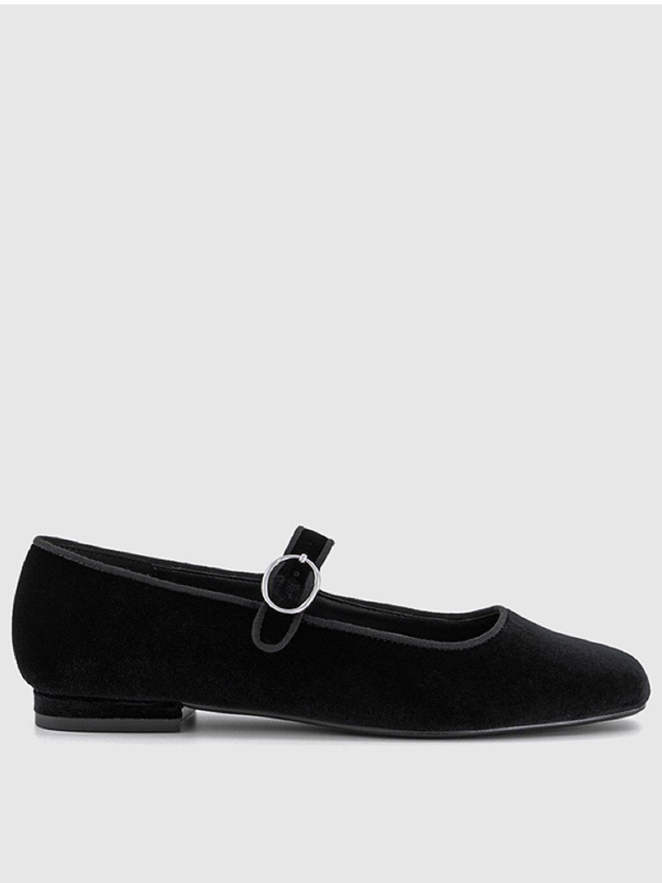 OFFICE Fanfare Velvet Maryjan Ballerina - Black