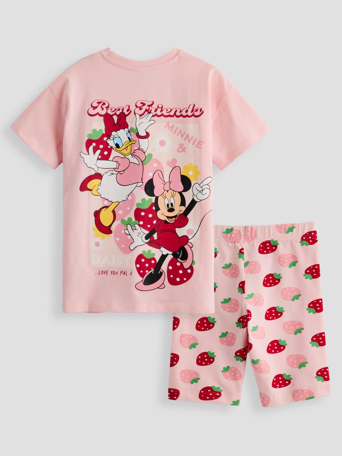 Image 2 of 5 of The Very Collection Minnie Strawberry T-Shirt &amp; Cycling Short Set - Pink