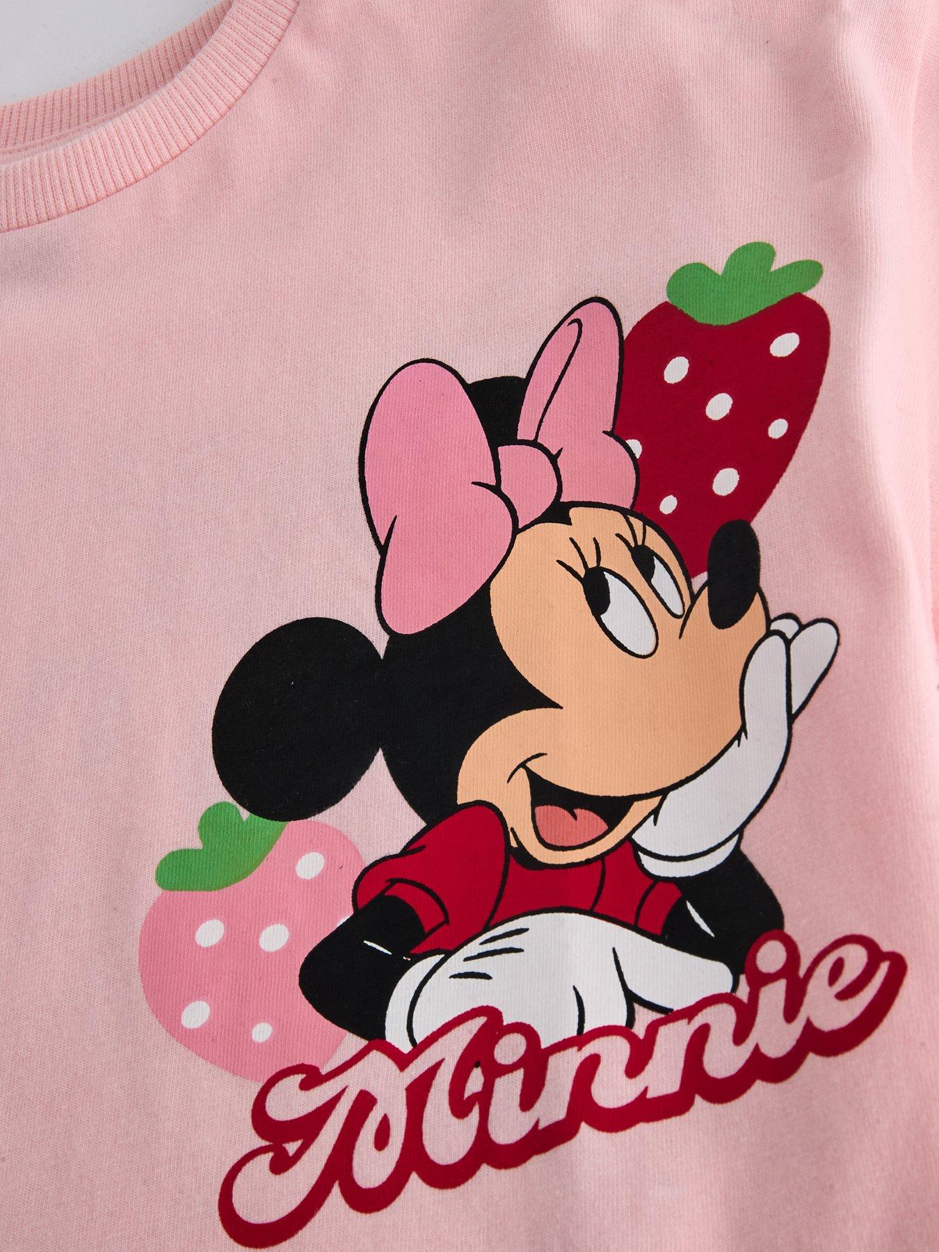 Image 4 of 5 of The Very Collection Minnie Strawberry T-Shirt &amp; Cycling Short Set - Pink