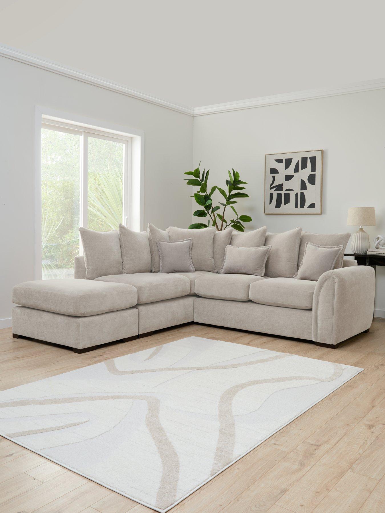 Very Home Carmen Left Hand Scatter Back Corner Chaise With Footstool