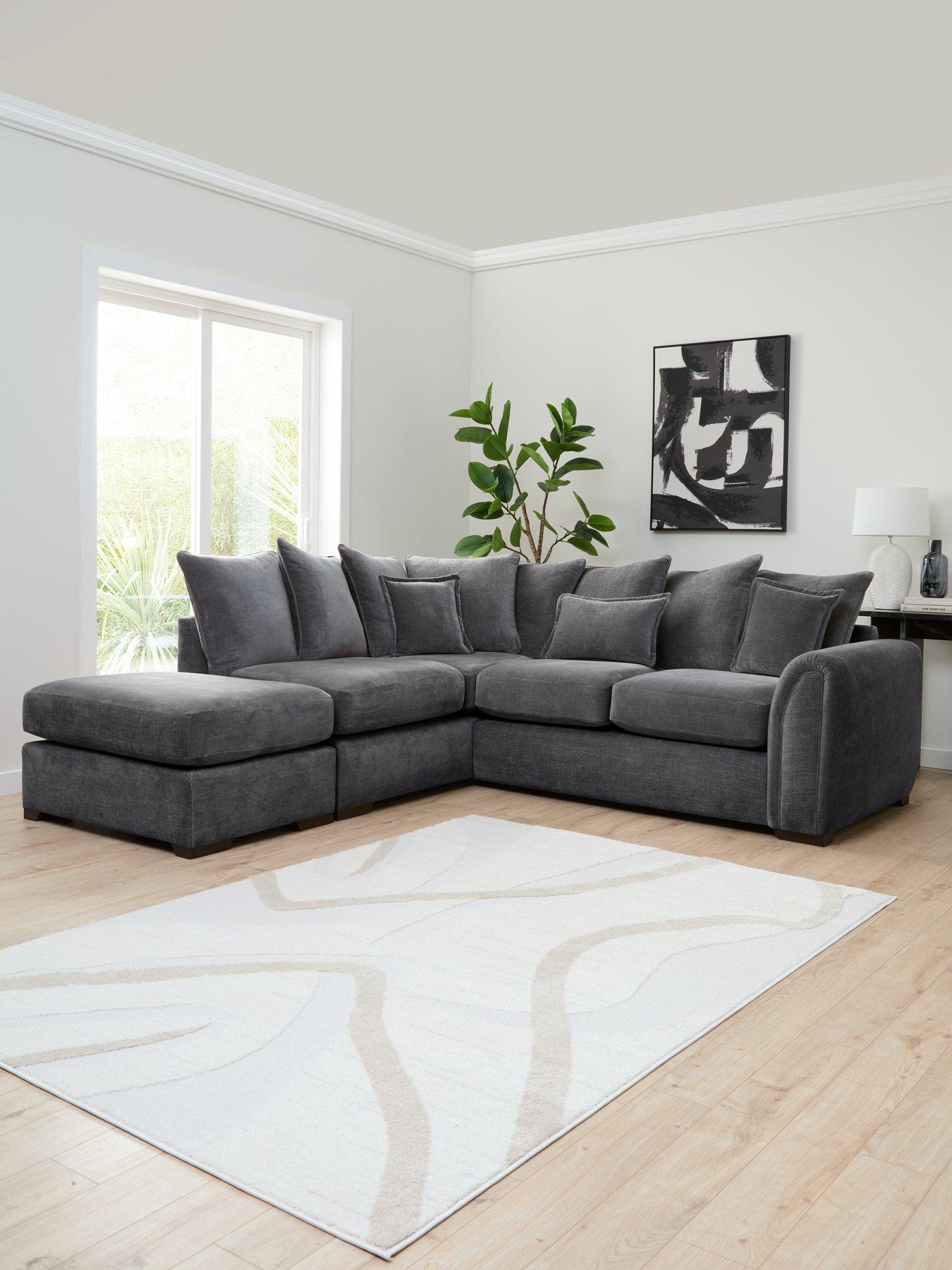 Very Home Carmen Left Hand Scatter Back Corner Chaise With Footstool