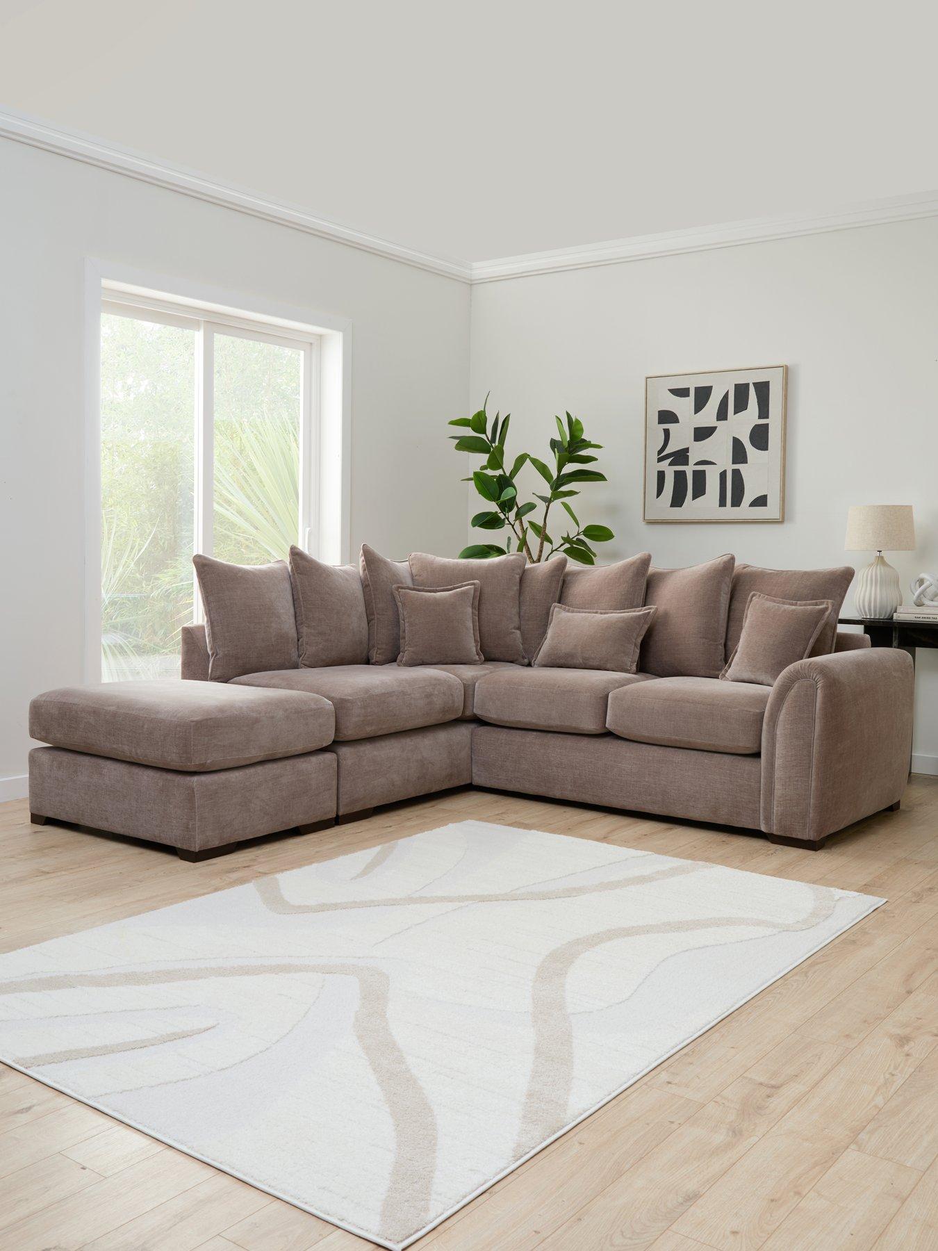 The Very Collection Carmen Left Hand Scatter Back Corner Chaise With Footstool - FSC® Certified - Made to Order in the UK