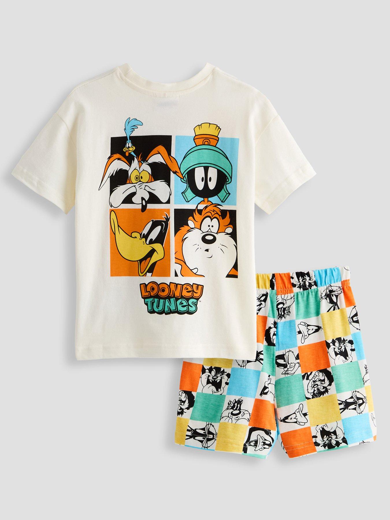 Image 1 of 4 of The Very Collection Looney Tunes Back Print Shortie Pyjama Set - Multi