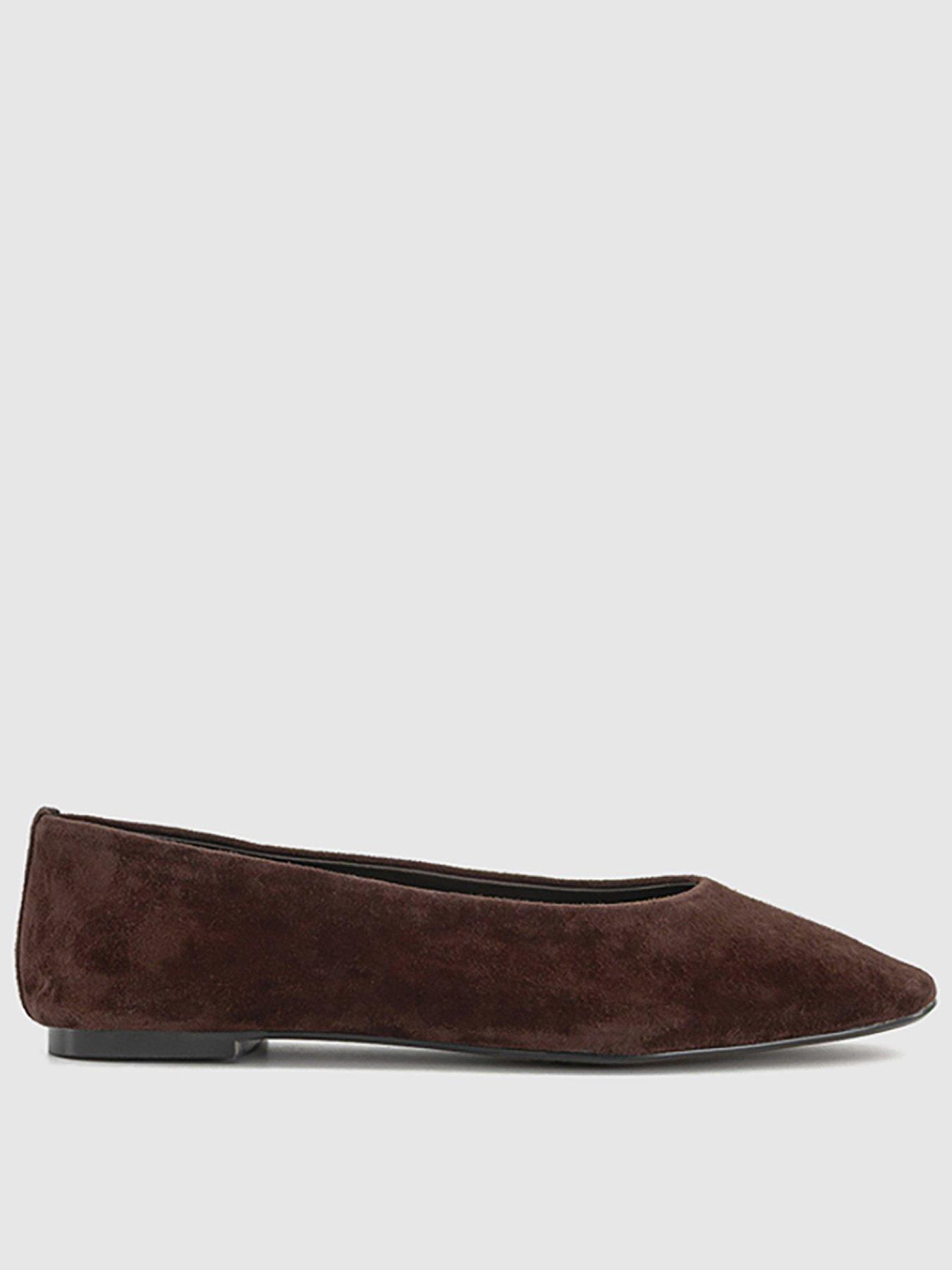 OFFICE Fairytale Suede Ballerina Pumps - Brown