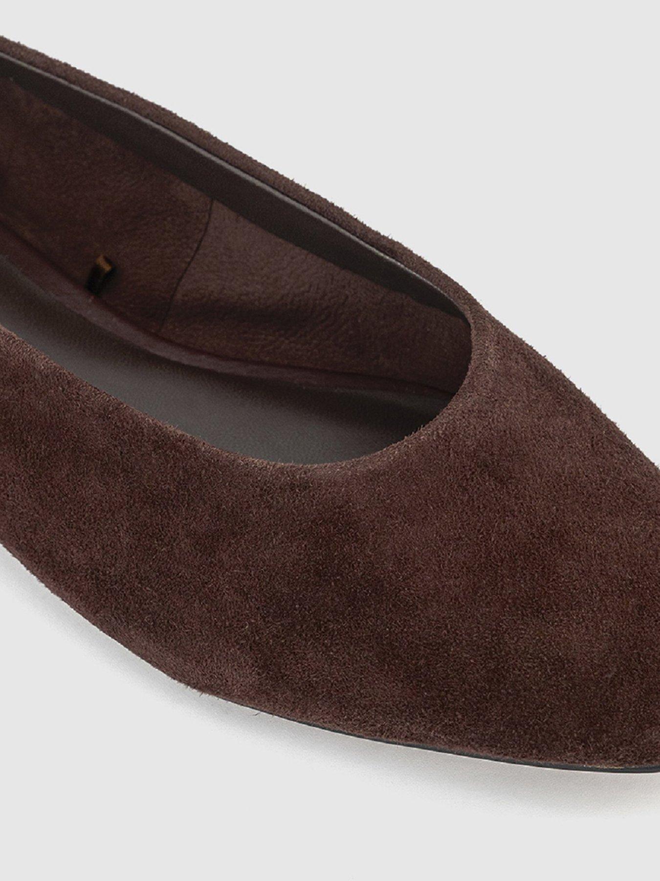 Image 3 of 3 of OFFICE Fairytale Suede Ballerina Pumps - Brown