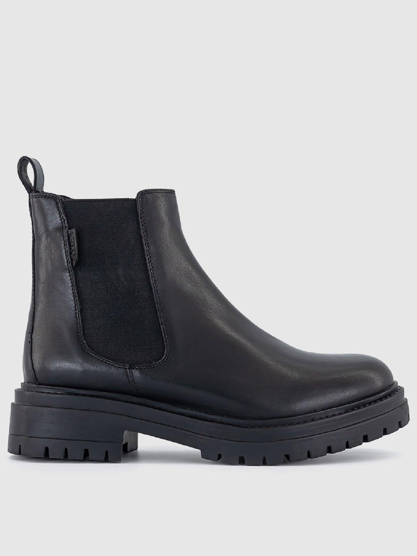 OFFICE Angelica Leather Chelsea Ankle Boot - Black