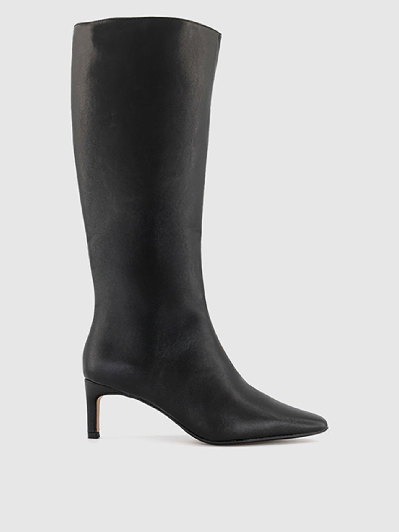 OFFICE Karina Kitten Heel Knee Boot - Black
