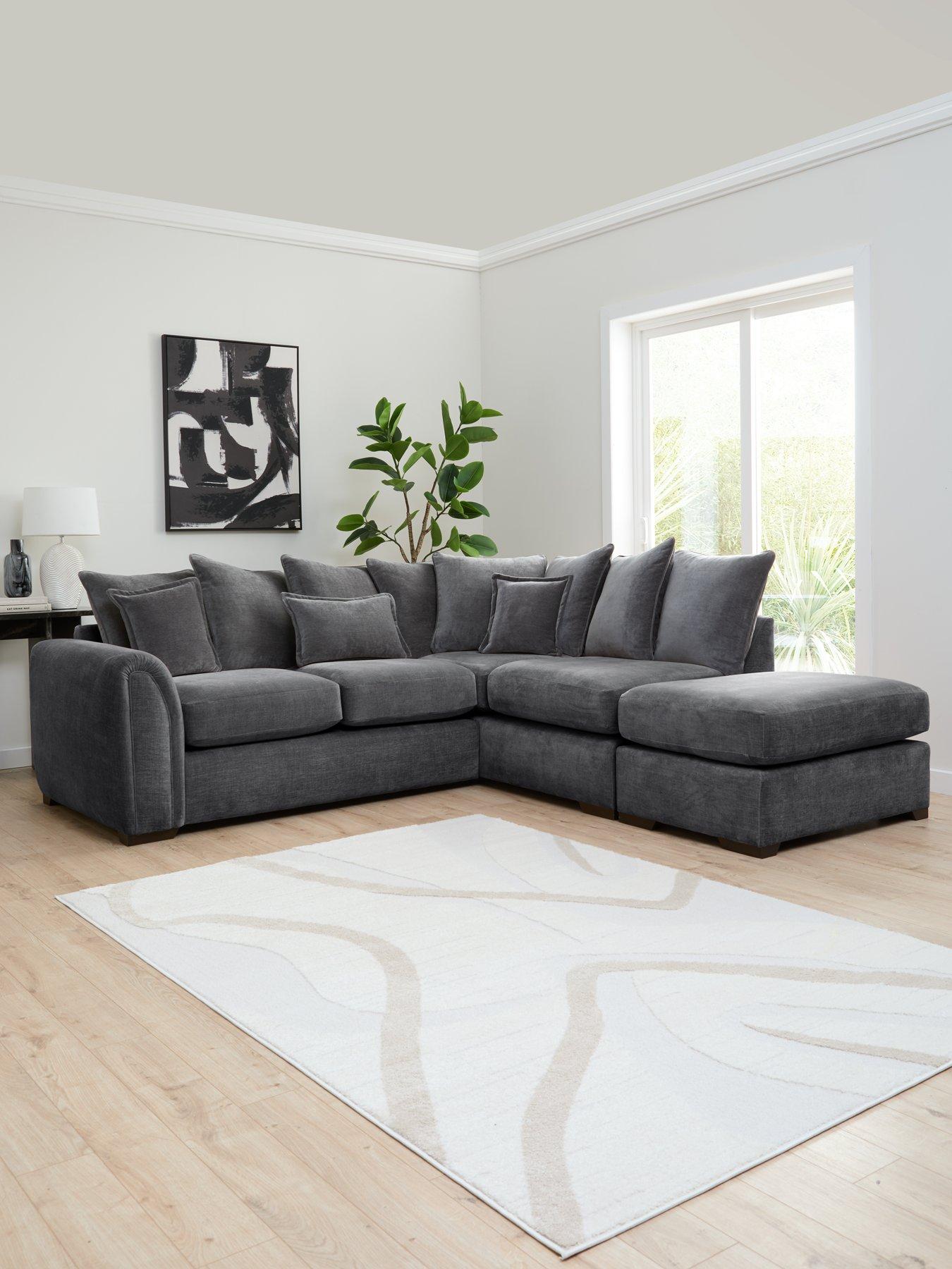 Very Home Carmen Right Hand Scatter Back Corner Chaise With Footstool