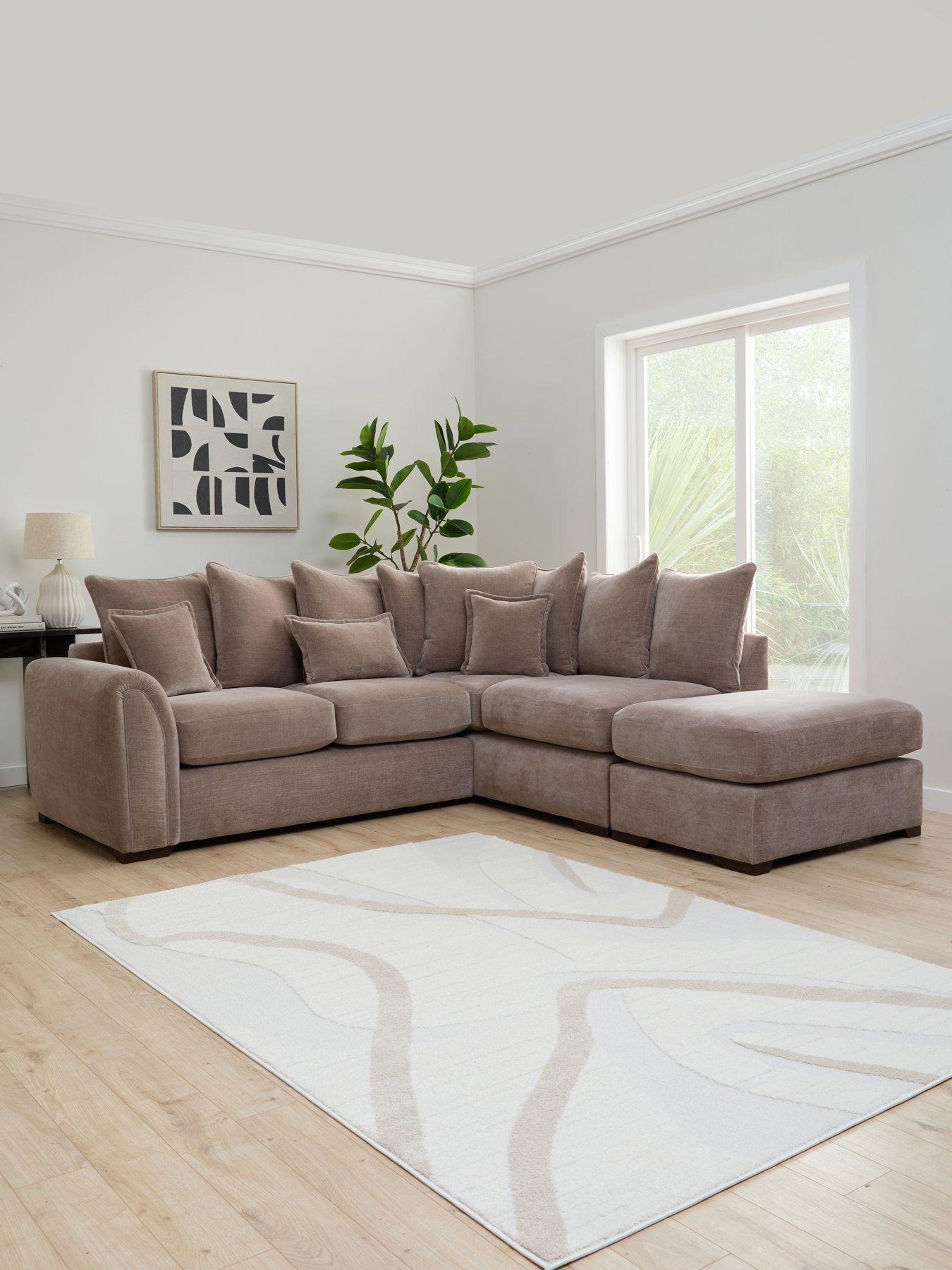 Very Home Carmen Right Hand Scatter Back Corner Chaise With Footstool