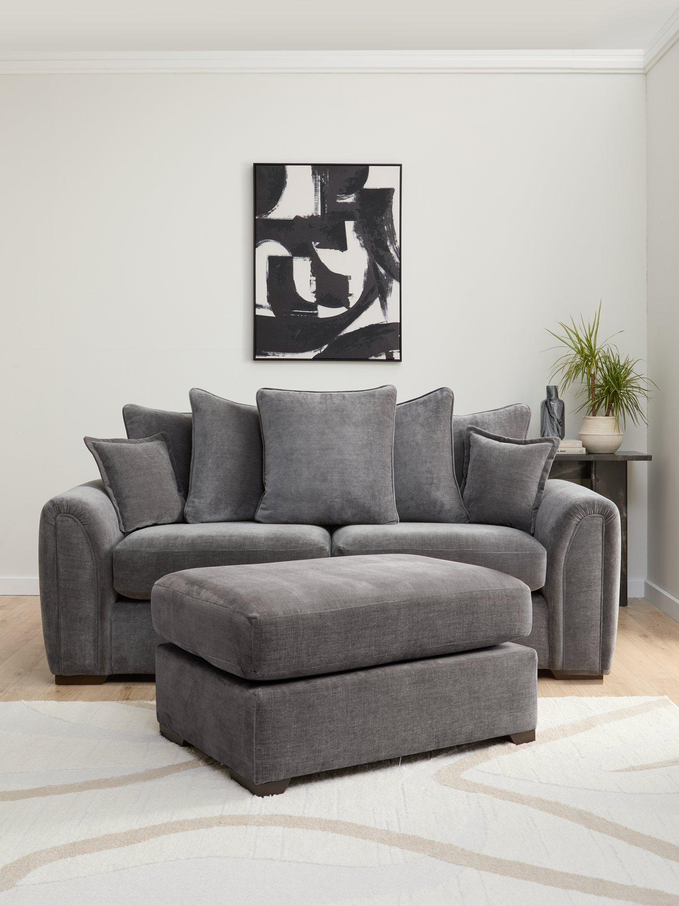 Very Home Carmen 3 Seater Scatter Back Sofa + Footstool