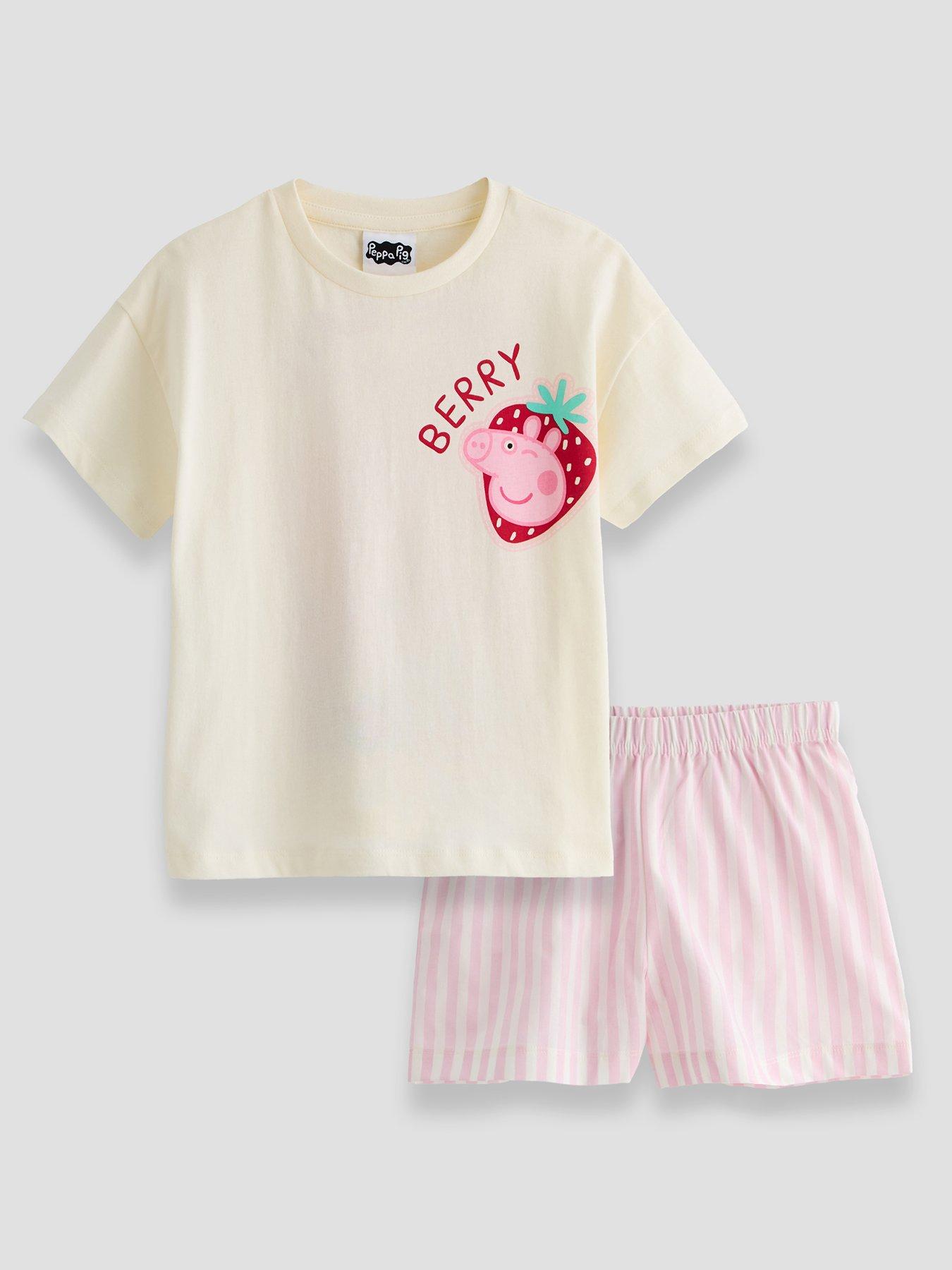 The Very Collection Peppa Pig Best Day Back Print Shortie Pyjamas - Pink