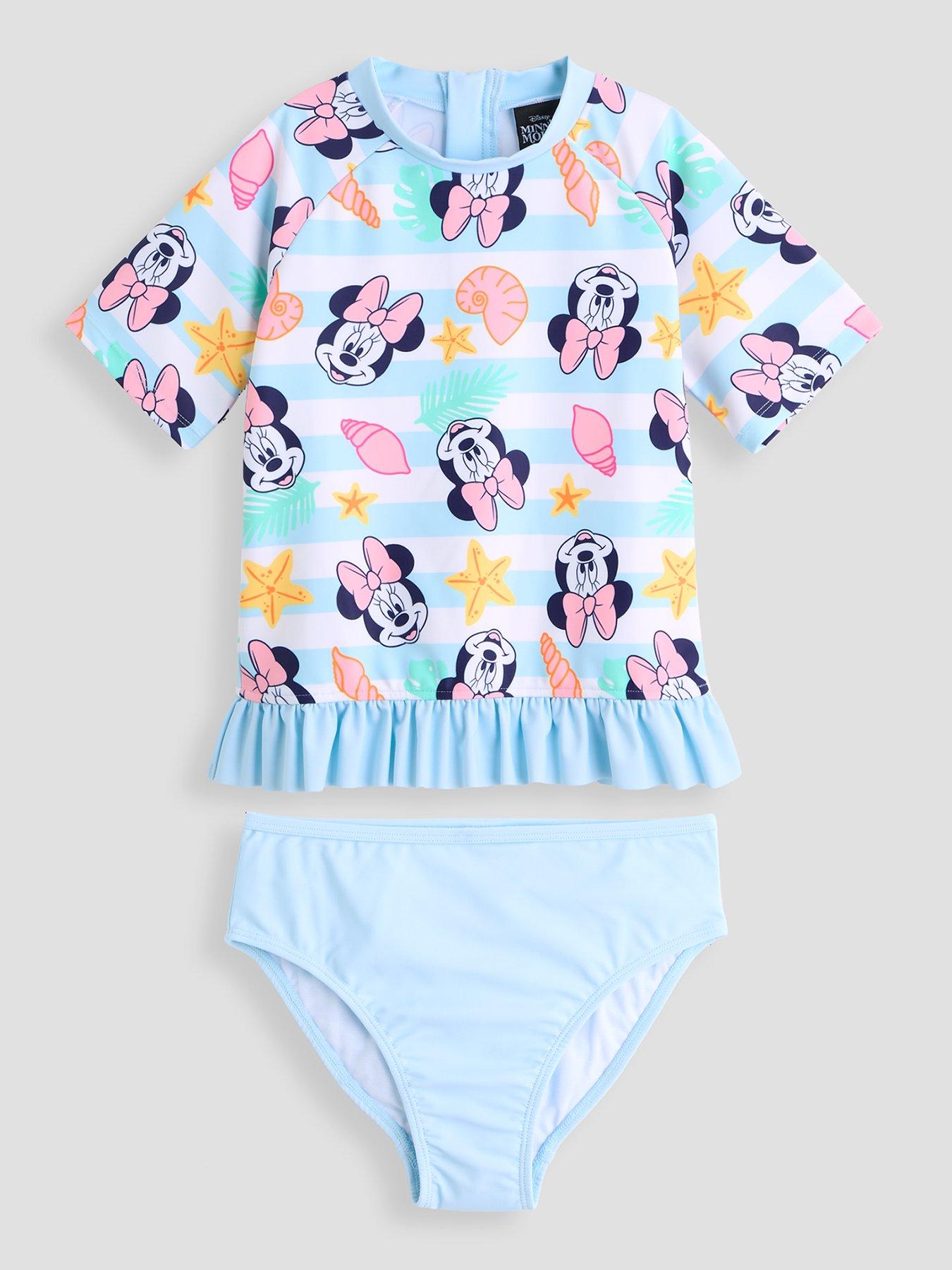 The Very Collection Minnie Peplum Hem Rash Vest Set - Blue