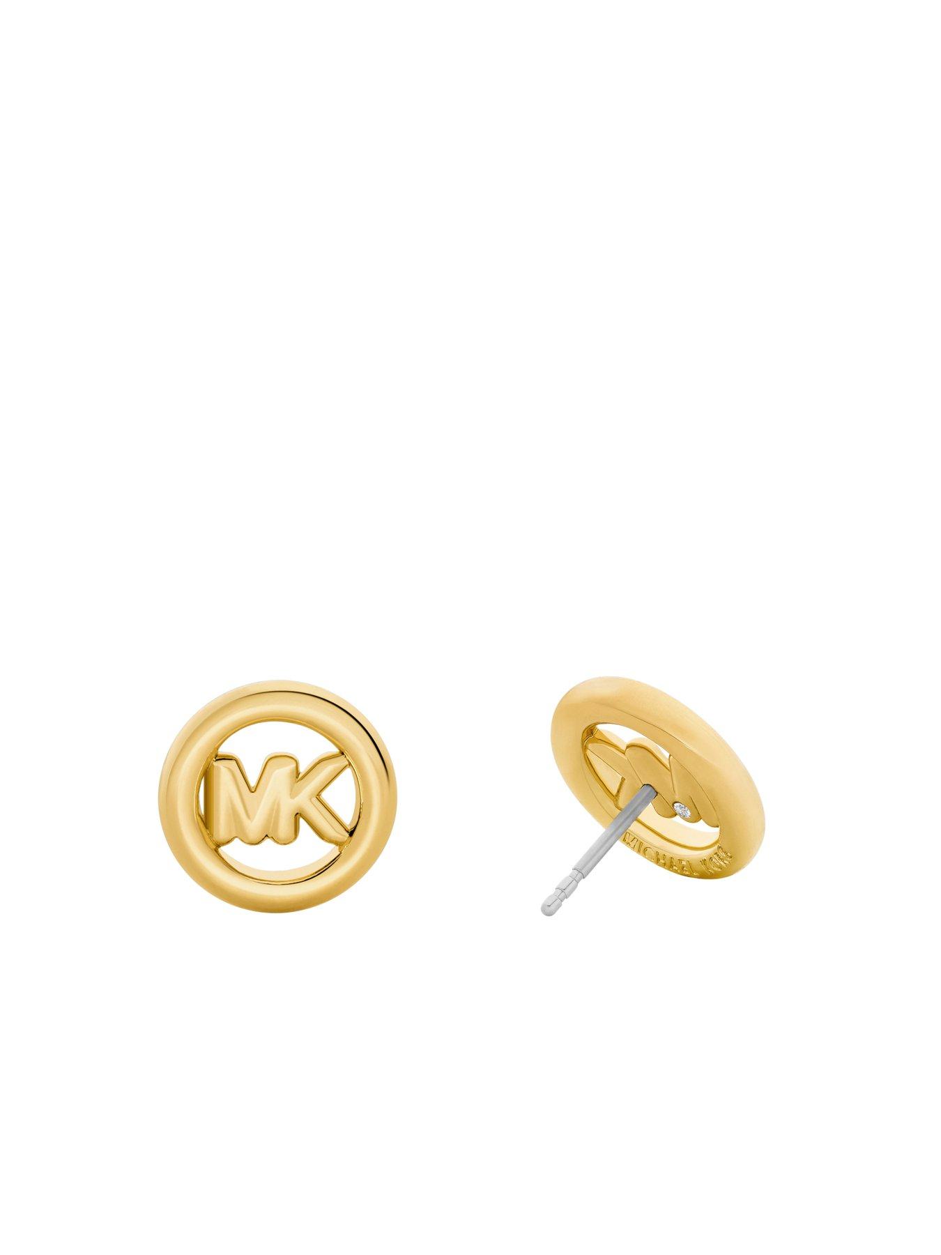 Image 2 of 3 of Michael Kors Small Logo Stud Earrings