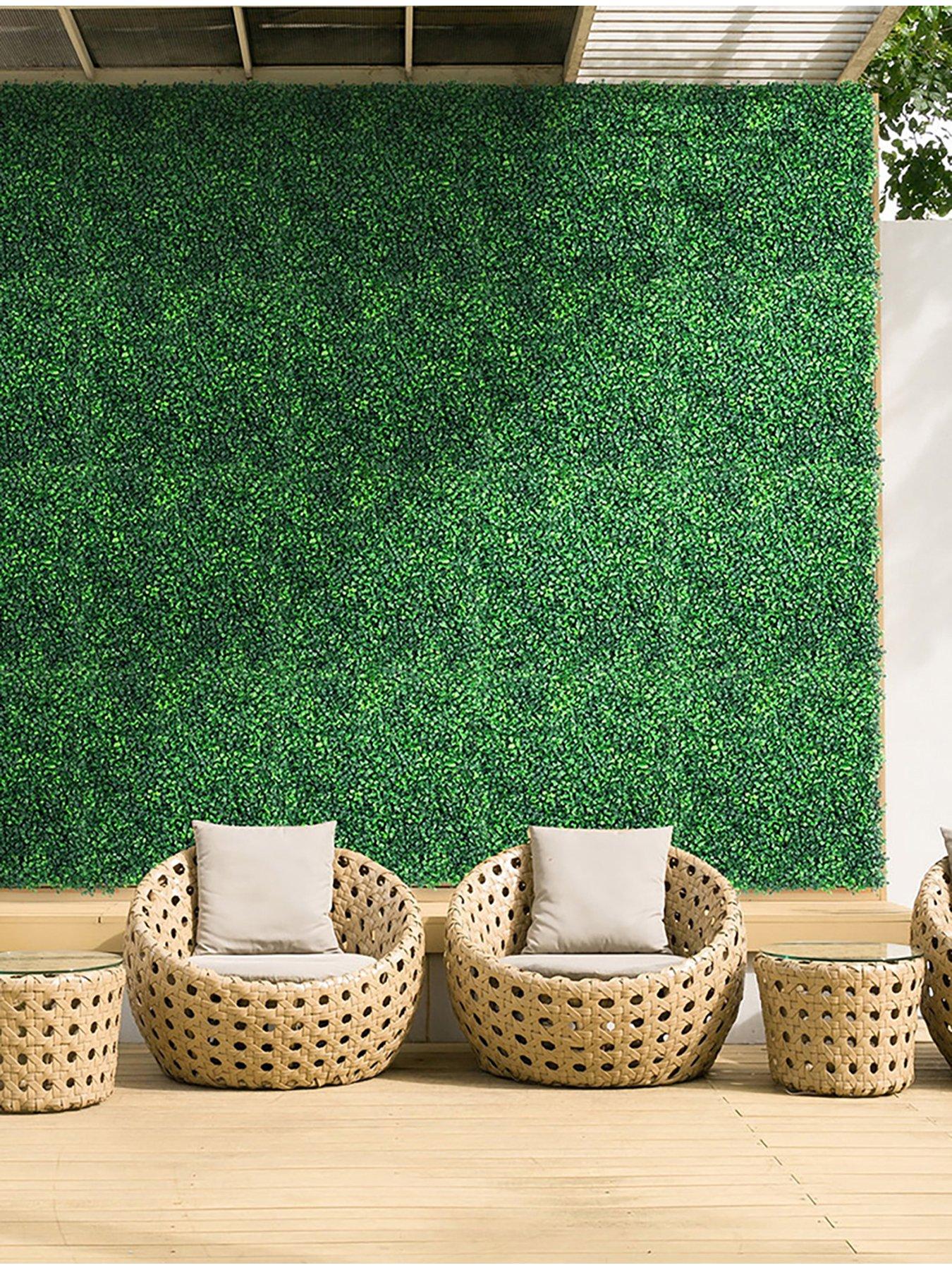 Living and Home 6 Pcs Simulation Milan Plant Wall W 60cm x D 40cm