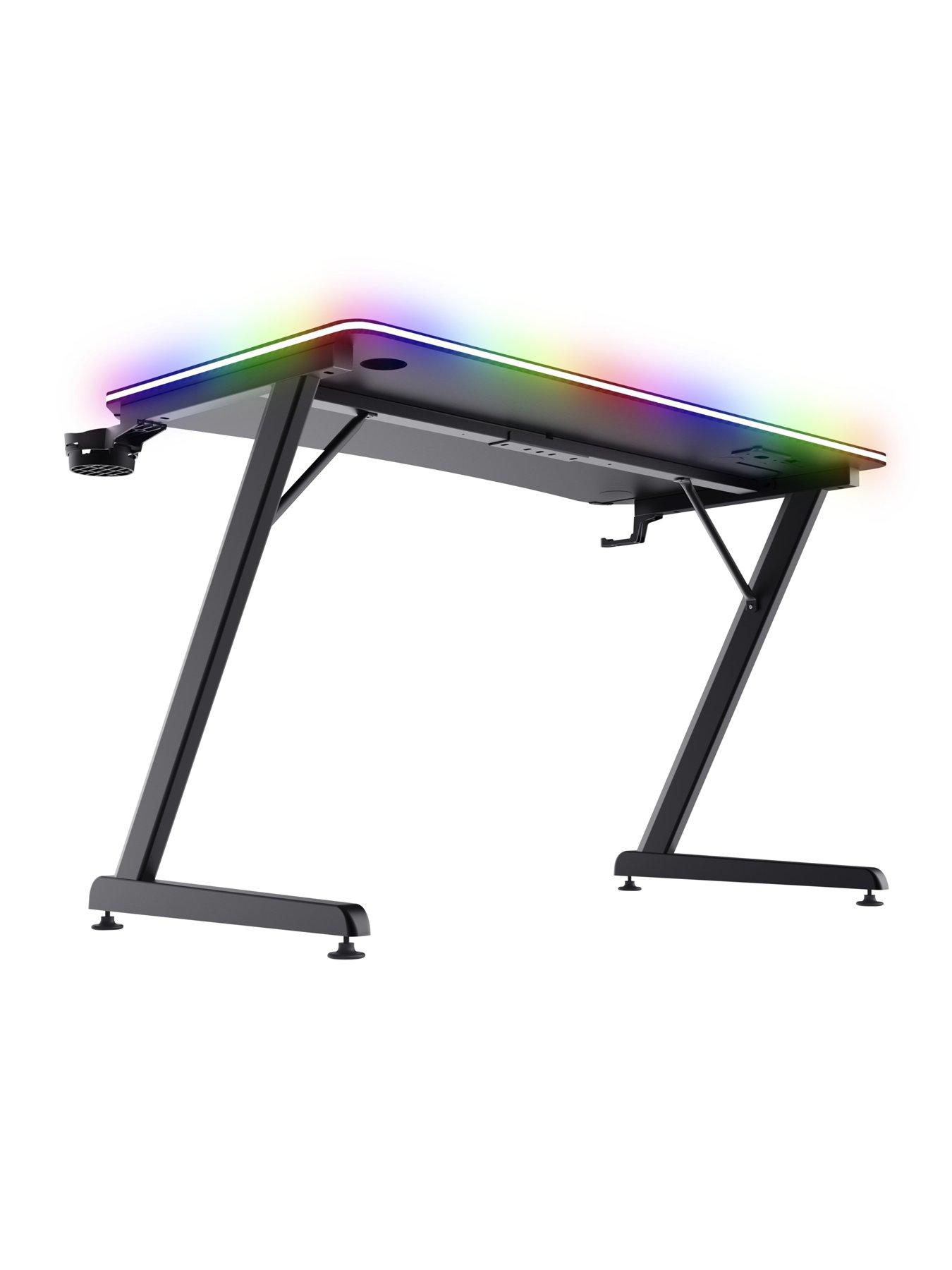 Image 6 of 8 of Trust GXT710 Luminus Pro Gaming Desk with LED RGB, 10 Colour Modes, Built-in 10W Wireless Charger - Black