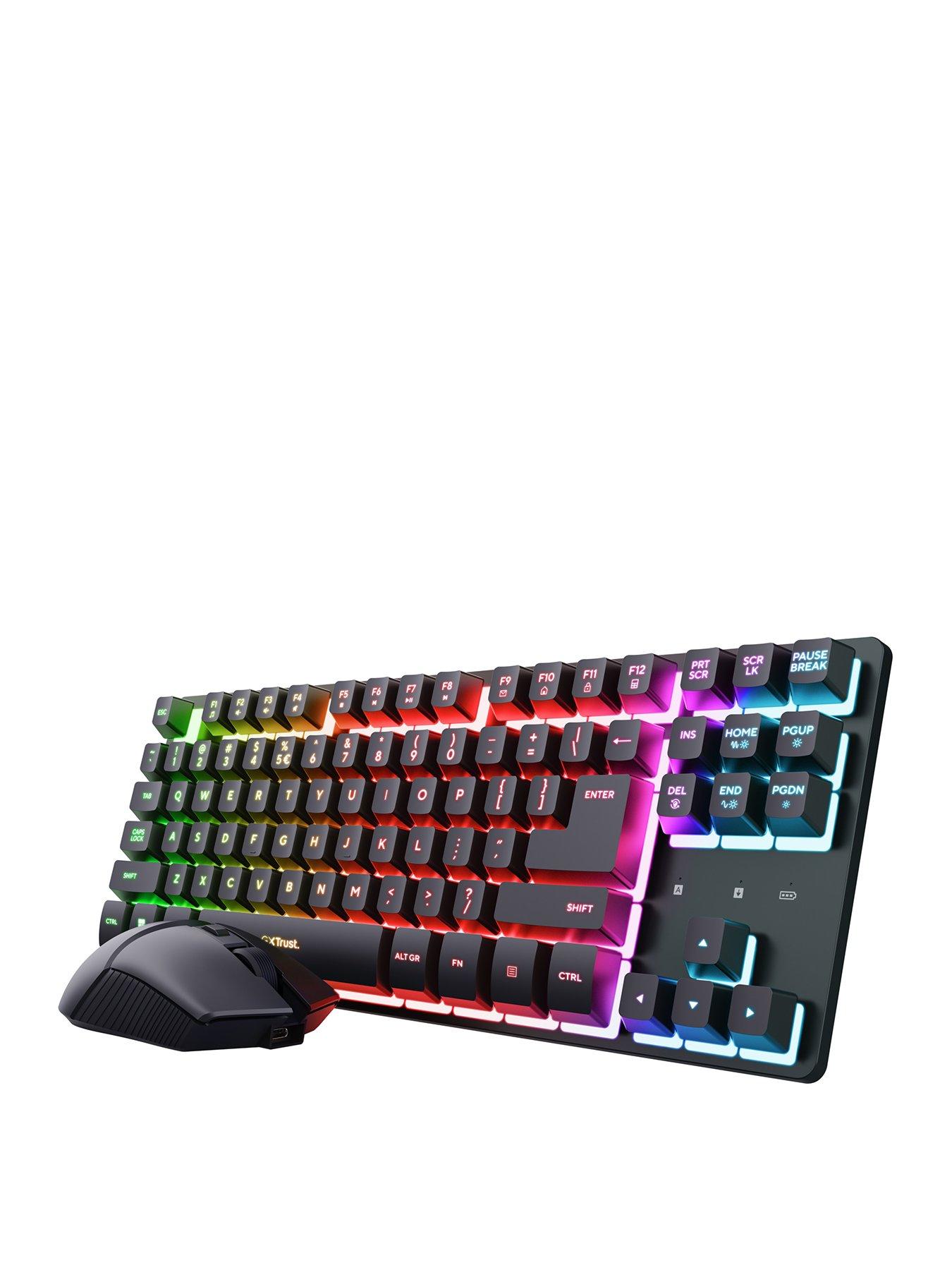 Trust GXT 832 Thado Wireless TKL Keyboard & Mouse Gaming Combo with RGB Illumination for PC/ Laptop