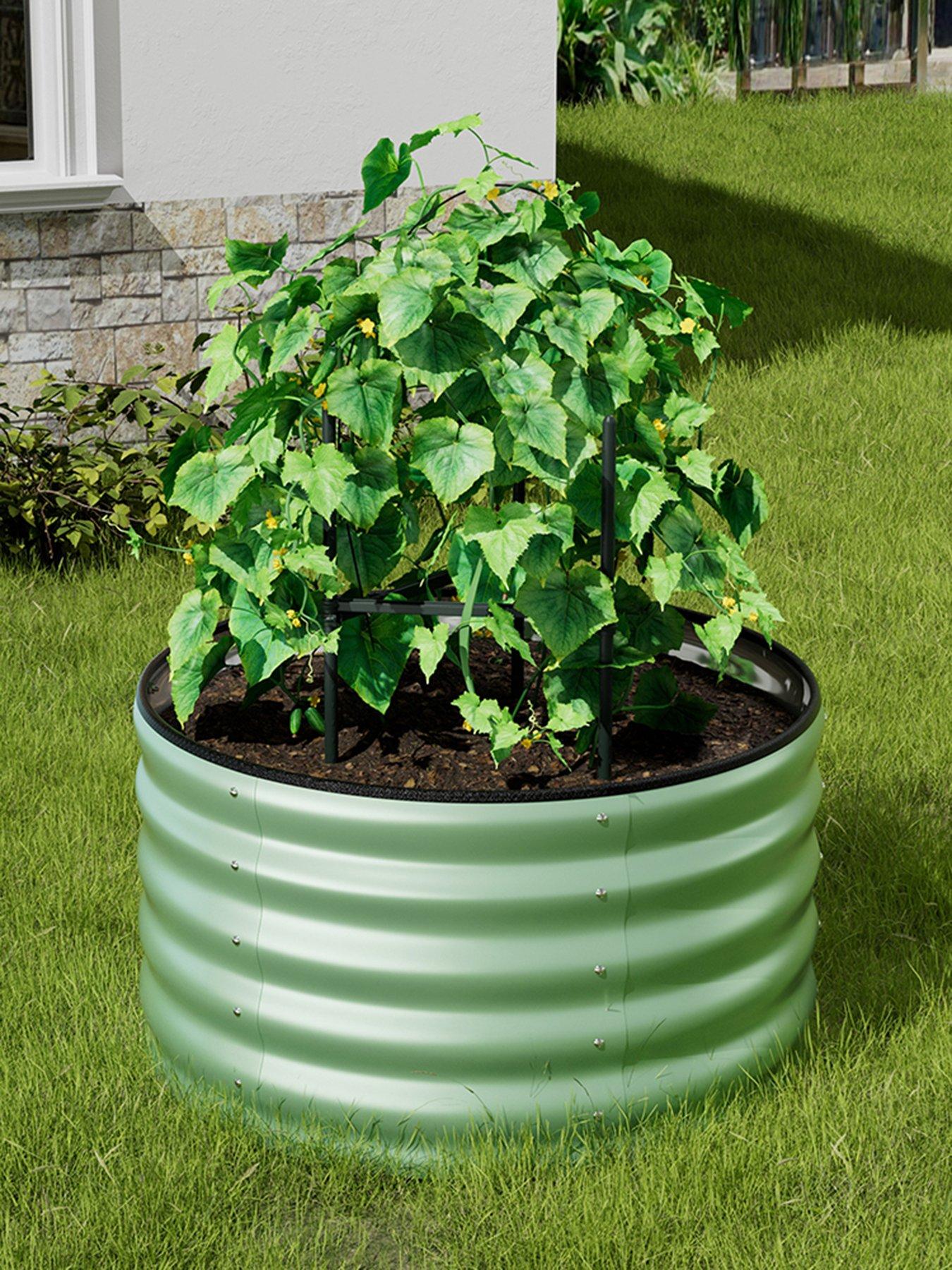 Living and Home Round Raised Garden Bed Light Green D 80 cm
